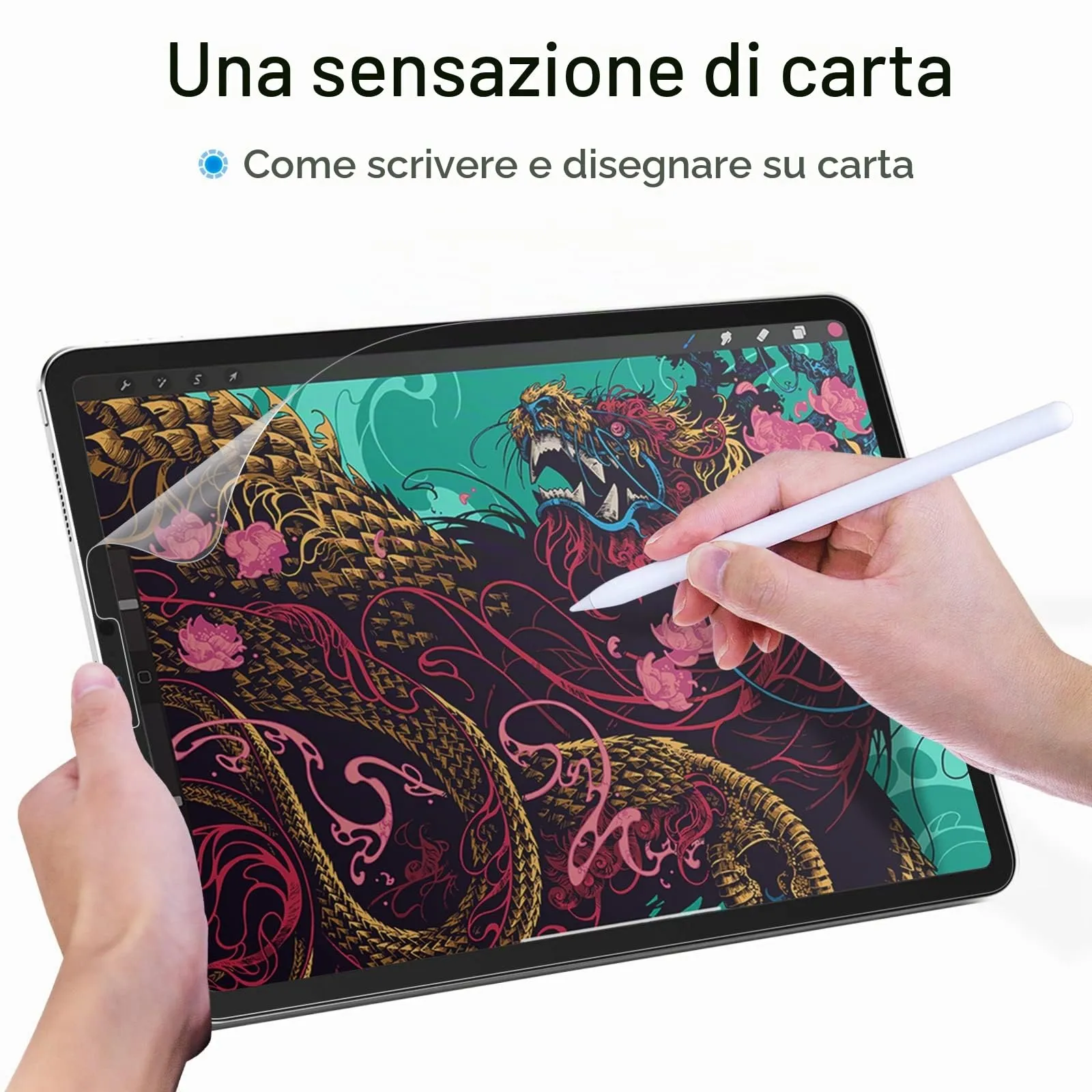 JETech Pellicola Protettiva Effetto Carta Opaca per iPad Pro 12,9" (6/5/4/3 Generazione) - immagine 3