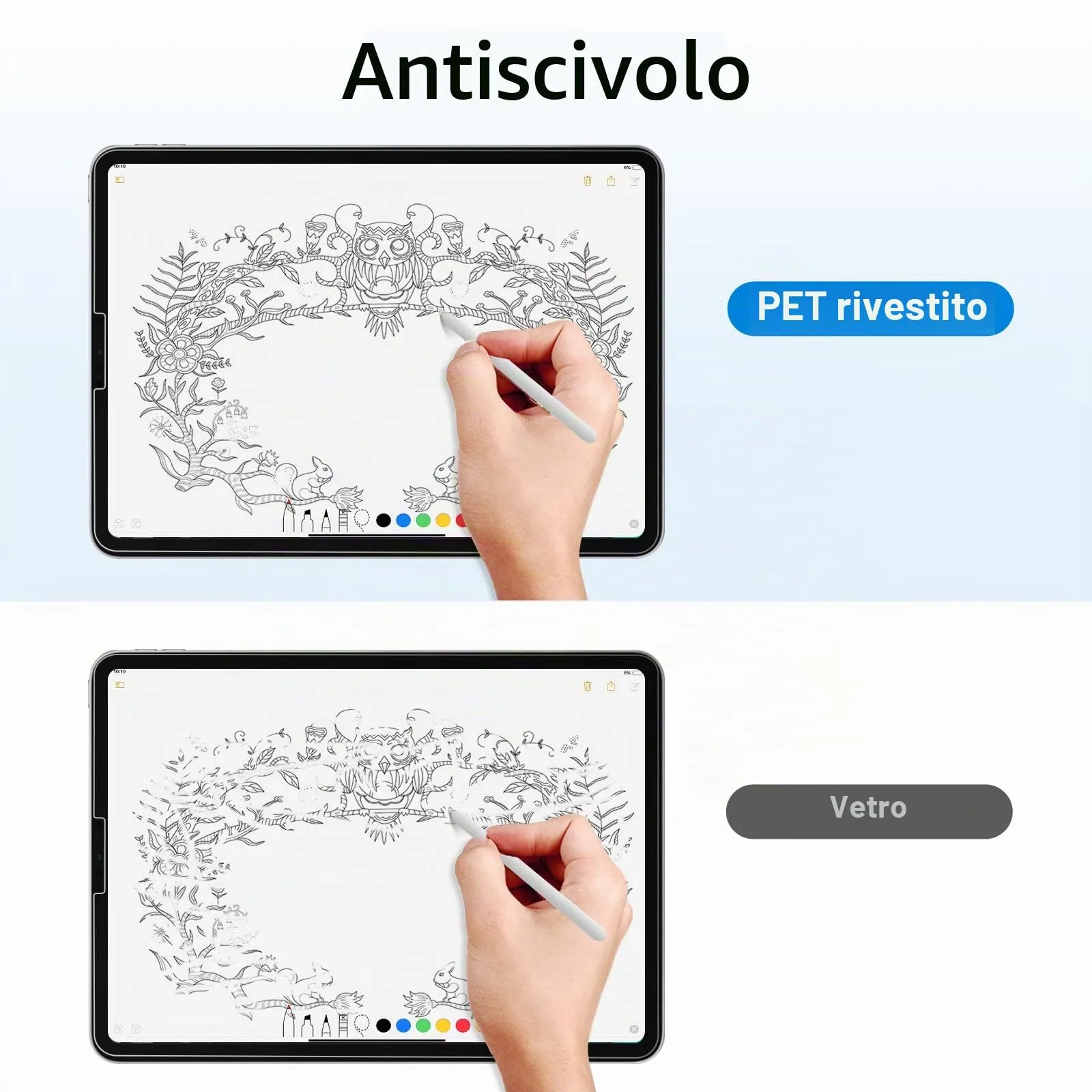 JETech Pellicola Protettiva Effetto Carta Opaca per iPad Pro 12,9" (6/5/4/3 Generazione) - immagine 4