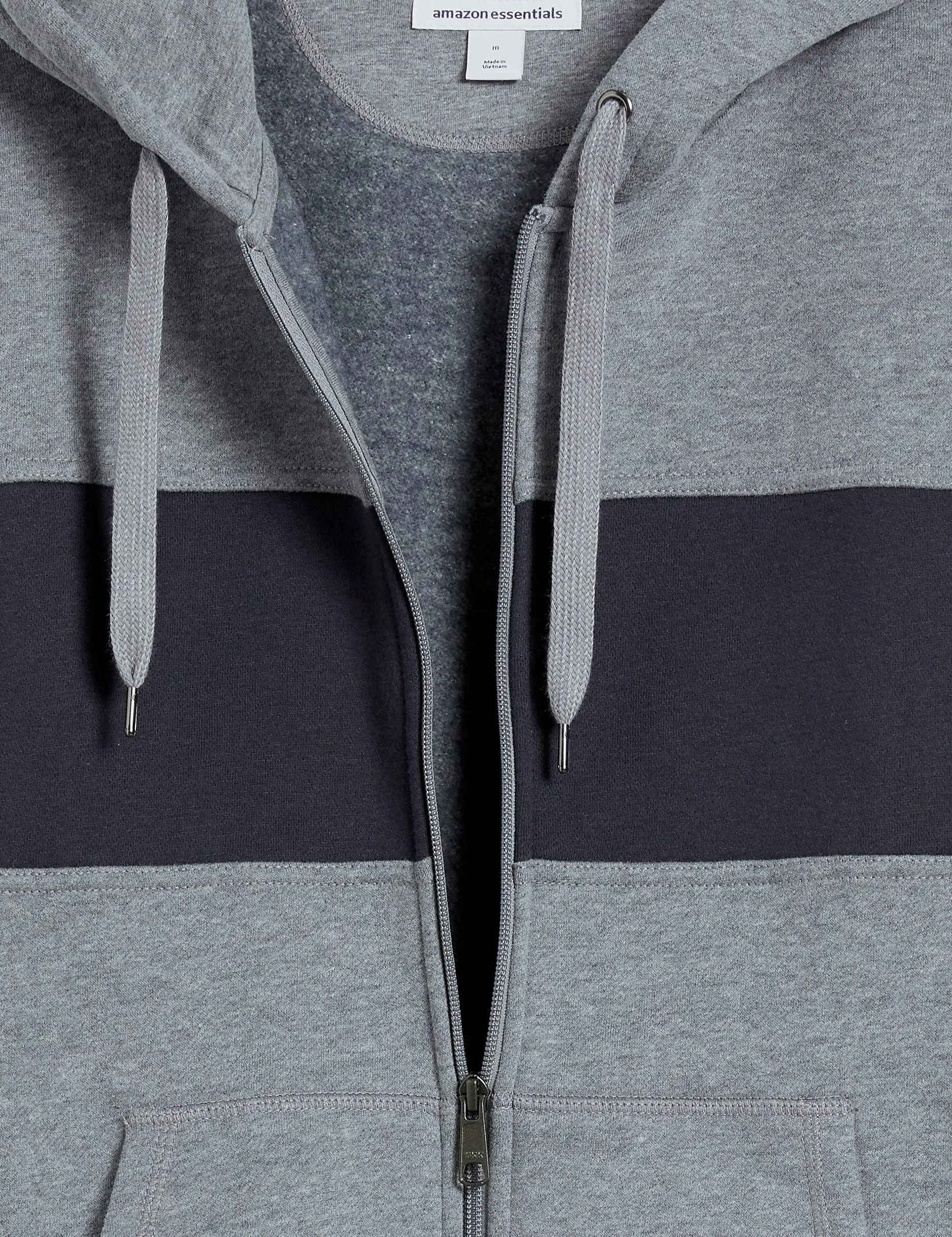 Amazon Essentials Felpa con Cappuccio in Pile con Zip Intera Uomo, Nero Grigio Mélange, XXL - immagine 6