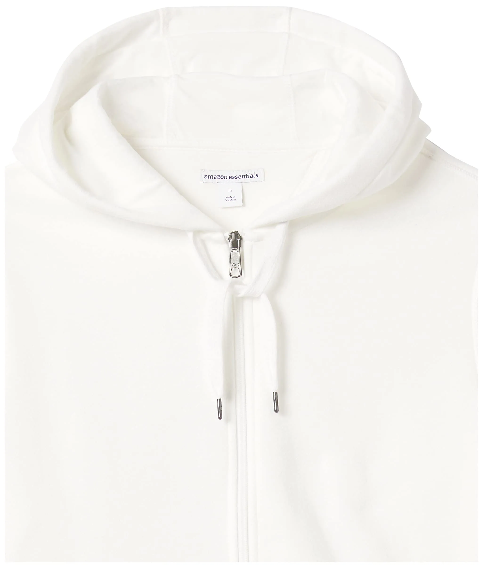 Amazon Essentials Felpa con Cappuccio in Pile con Zip Intera Uomo, Bianco Brillante, M - immagine 6