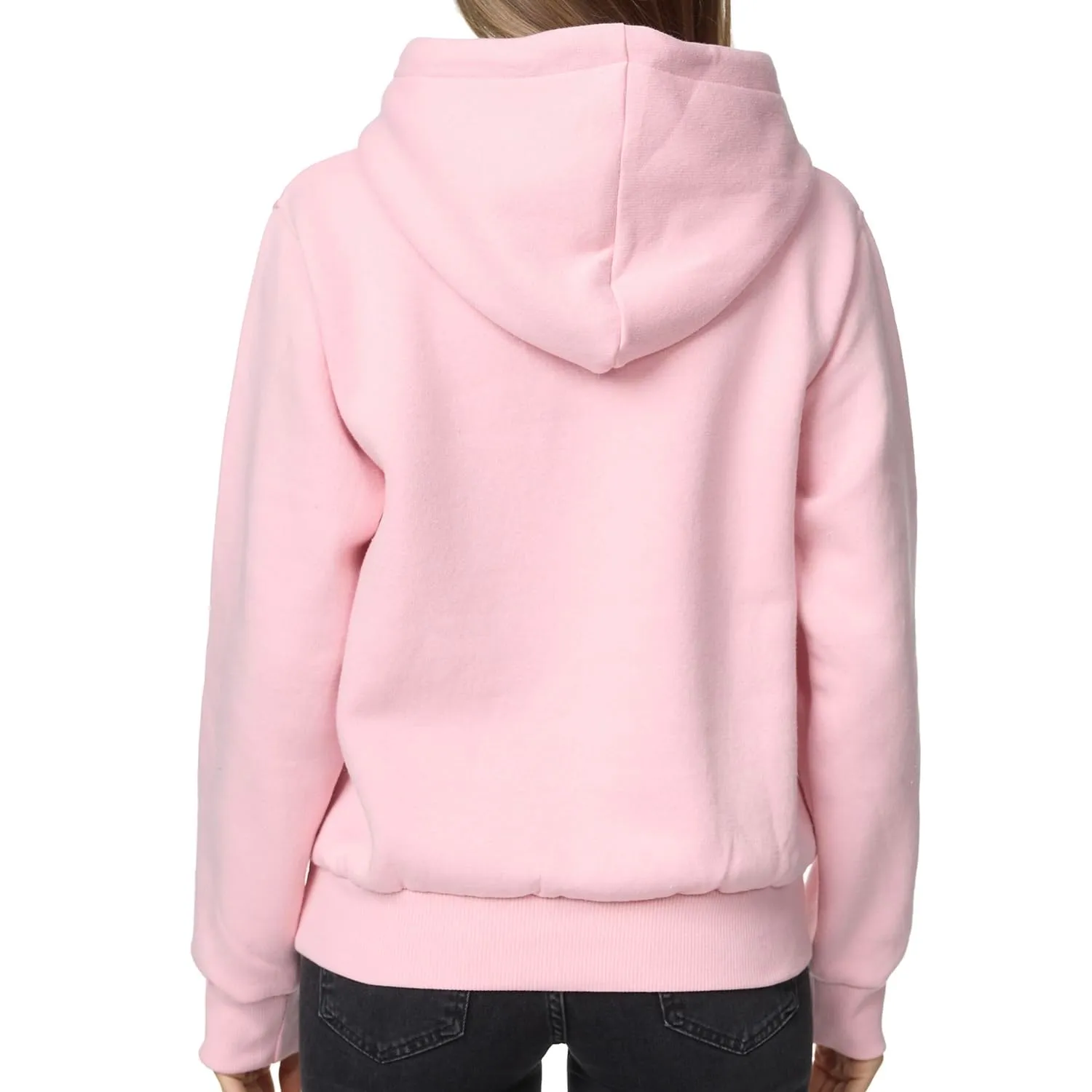 Smith & Solo Hoodie Donna Felpa con Cappuccio in Cotone, Rosa, Taglia L - immagine 4