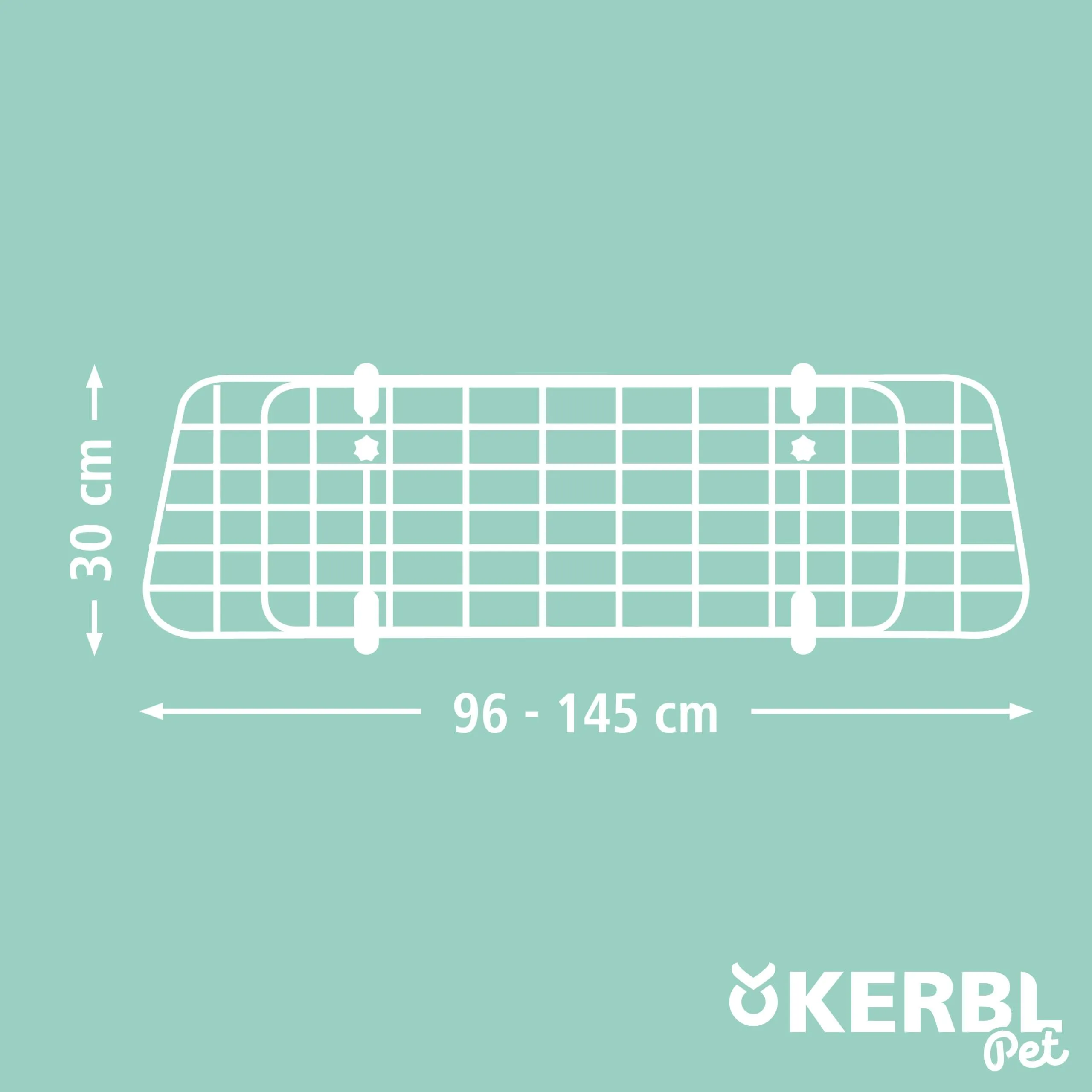 Kerbl Pet Cancelletto di Sicurezza per Auto, Divisorio per Bagagliaio in Metallo, Nero, 30 cm, Larghezza Regolabile 96-145 cm - immagine 7