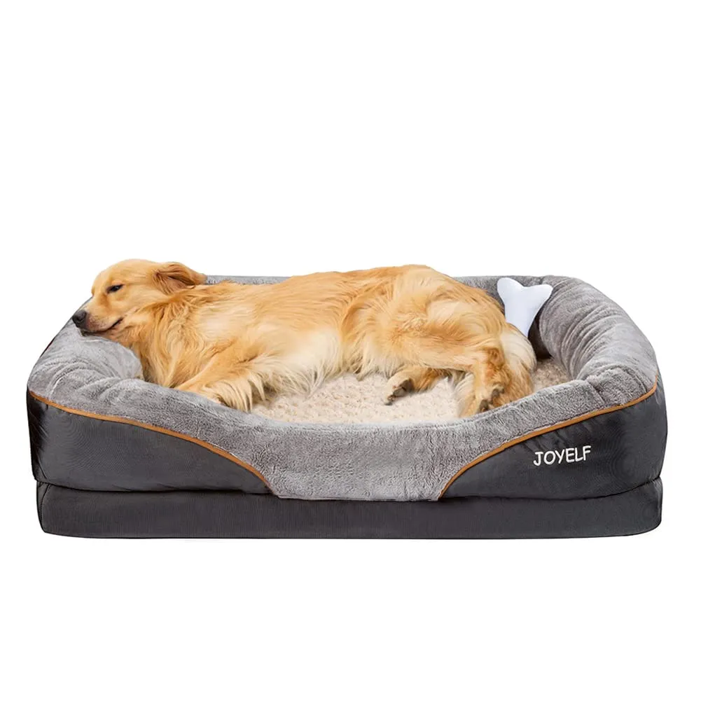 JOYELF Cuccia Ortopedica per Cani in Memory Foam con Copertura Rimovibile e Lavabile, Grigio, 101 x 76 x 23 cm - immagine 1