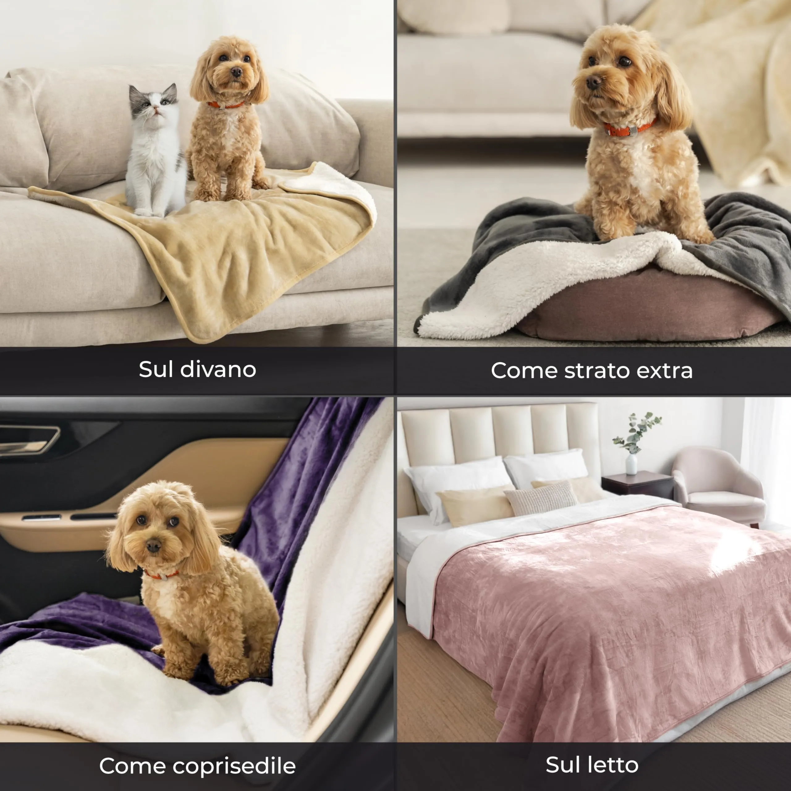Dreamzie Coperta Impermeabile per Cani, 63x88 cm, Grigio Scuro - immagine 6