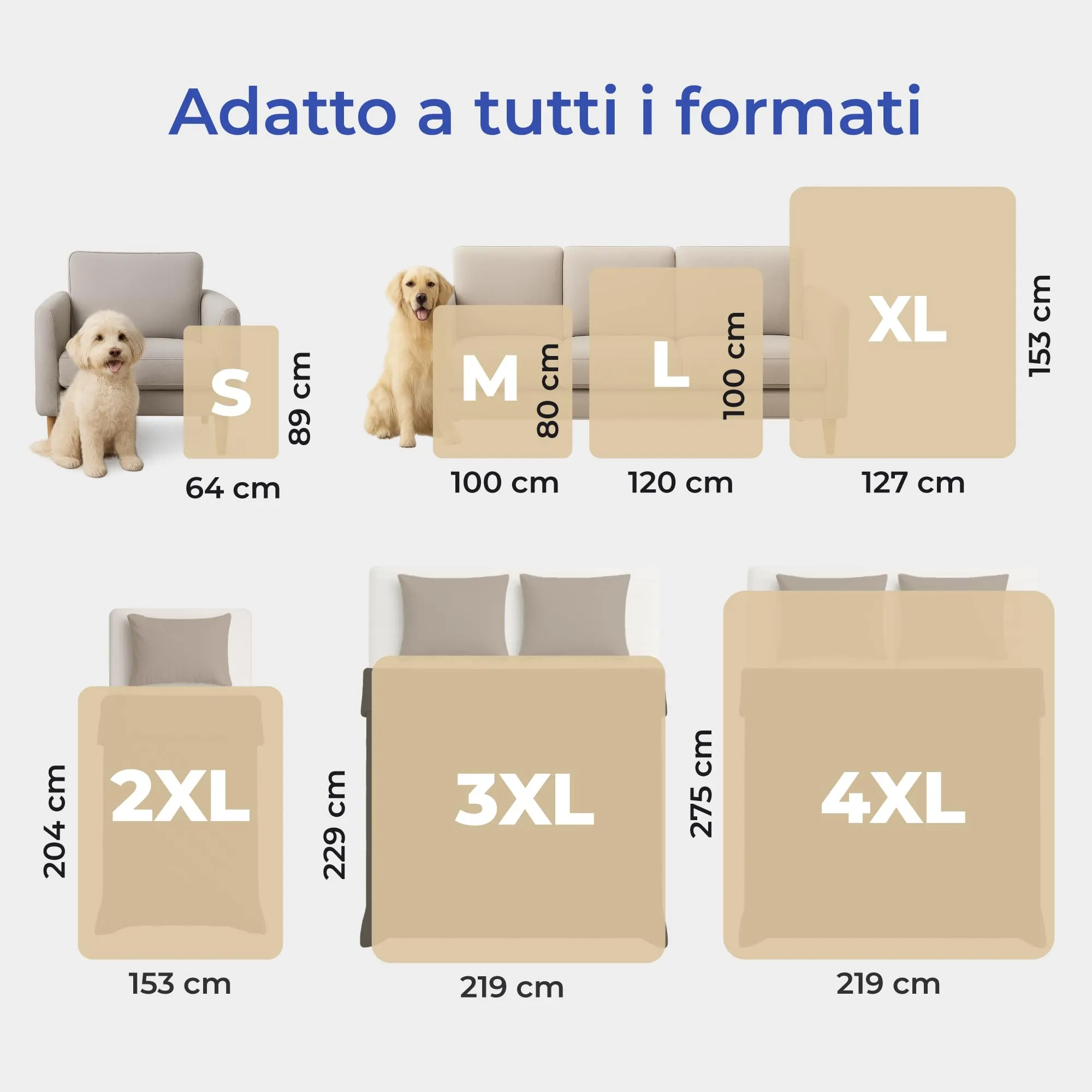 Dreamzie Coperta Impermeabile per Cani, 127x152 cm, Beige - immagine 5