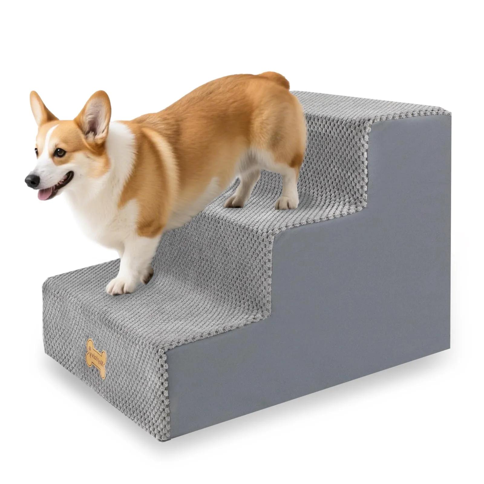 Nepfaivy Scaletta per Cani e Gatti, Copertura Rimovibile e Lavabile, Grigio, 53x40x39cm - immagine 1