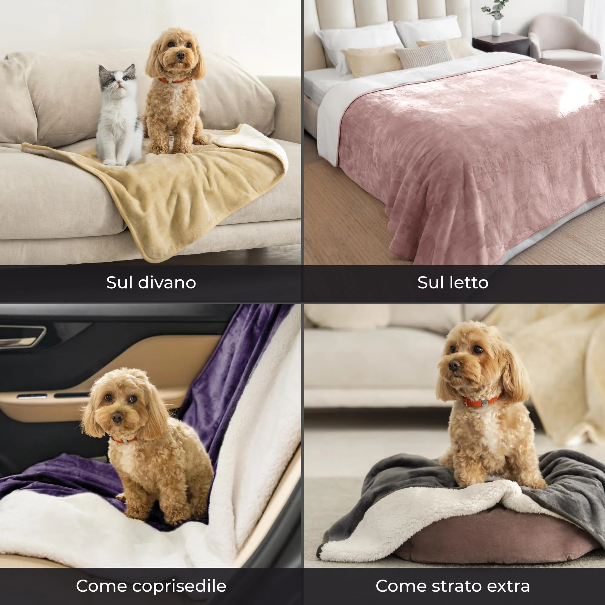 Dreamzie Coperta Impermeabile per Cani, 80x100 cm, Beige - immagine 6