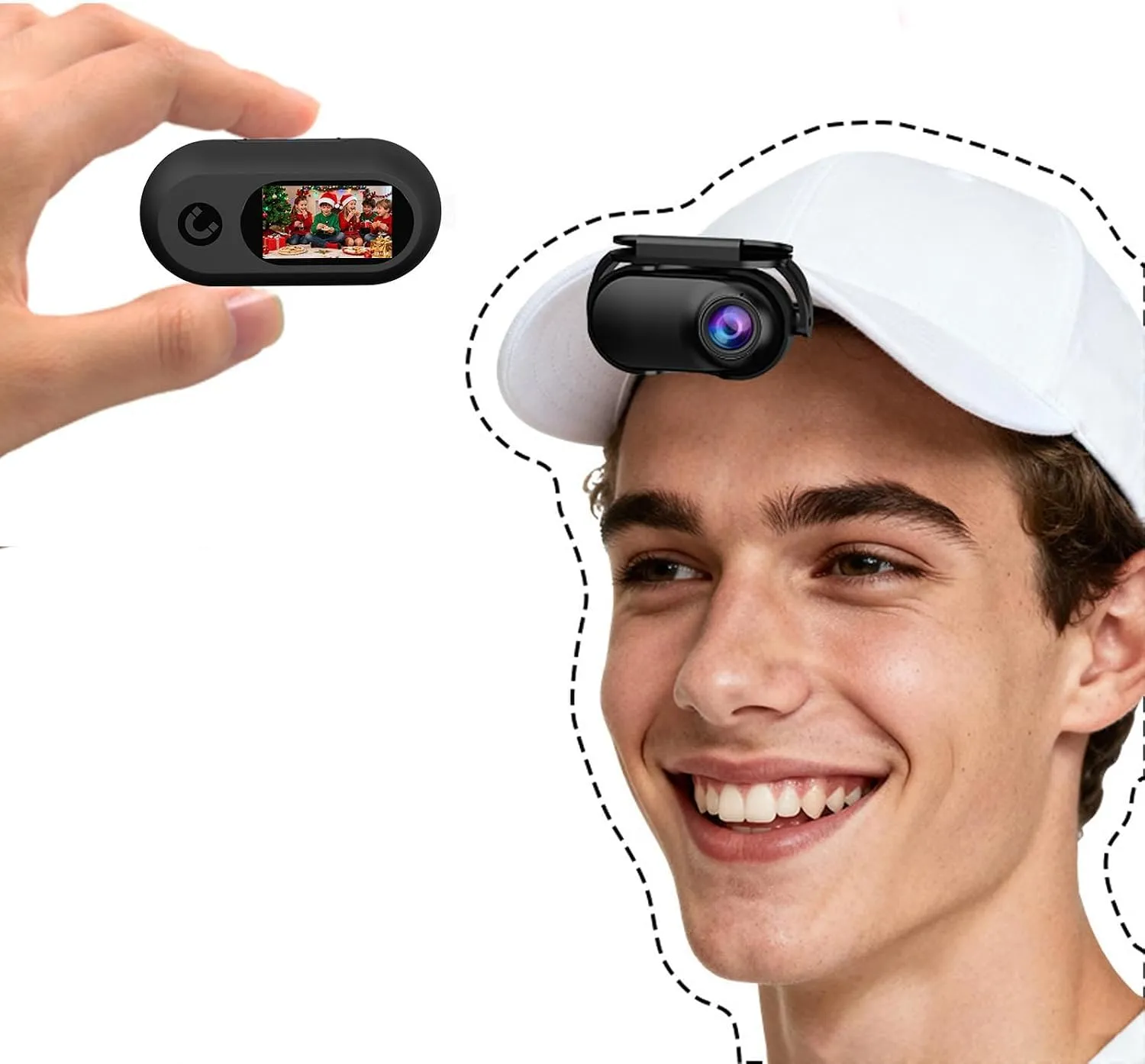 Xilecam Mini Body Cam Magnetica con Display 1,0" per Moto Vlog - immagine 3
