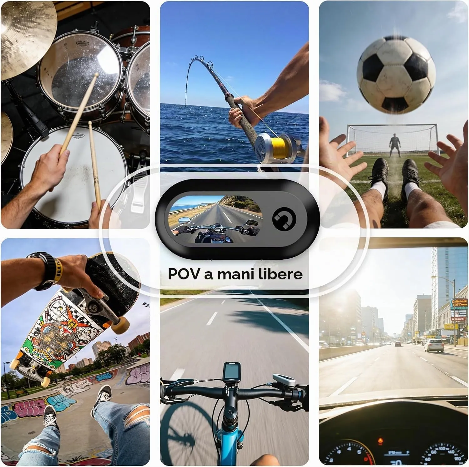 Xilecam Mini Body Cam Magnetica con Display 1,0" per Moto Vlog - immagine 6