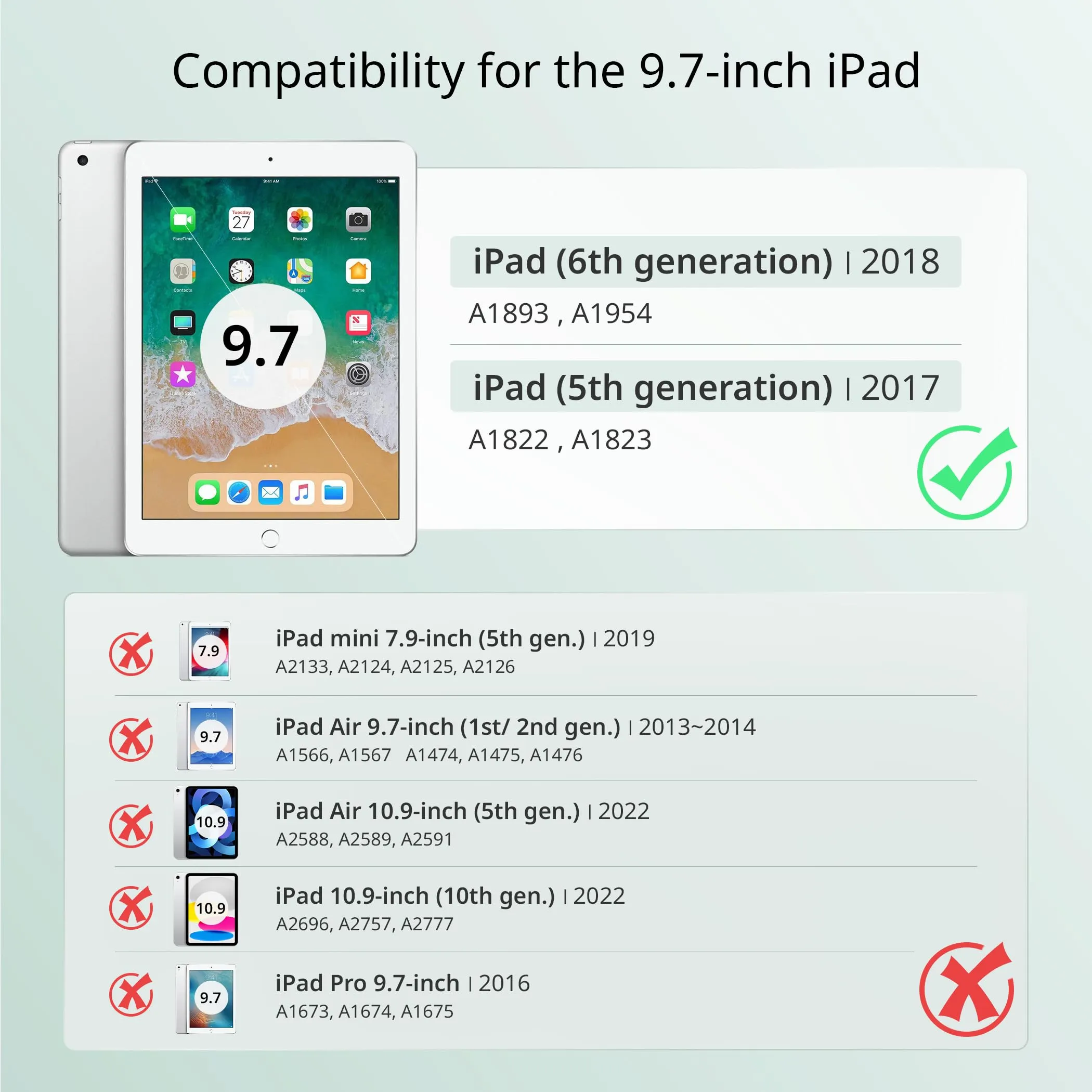 EasyAcc Case for iPad 9.7" (6th Gen 2018 / 5th Gen 2017) - immagine 2