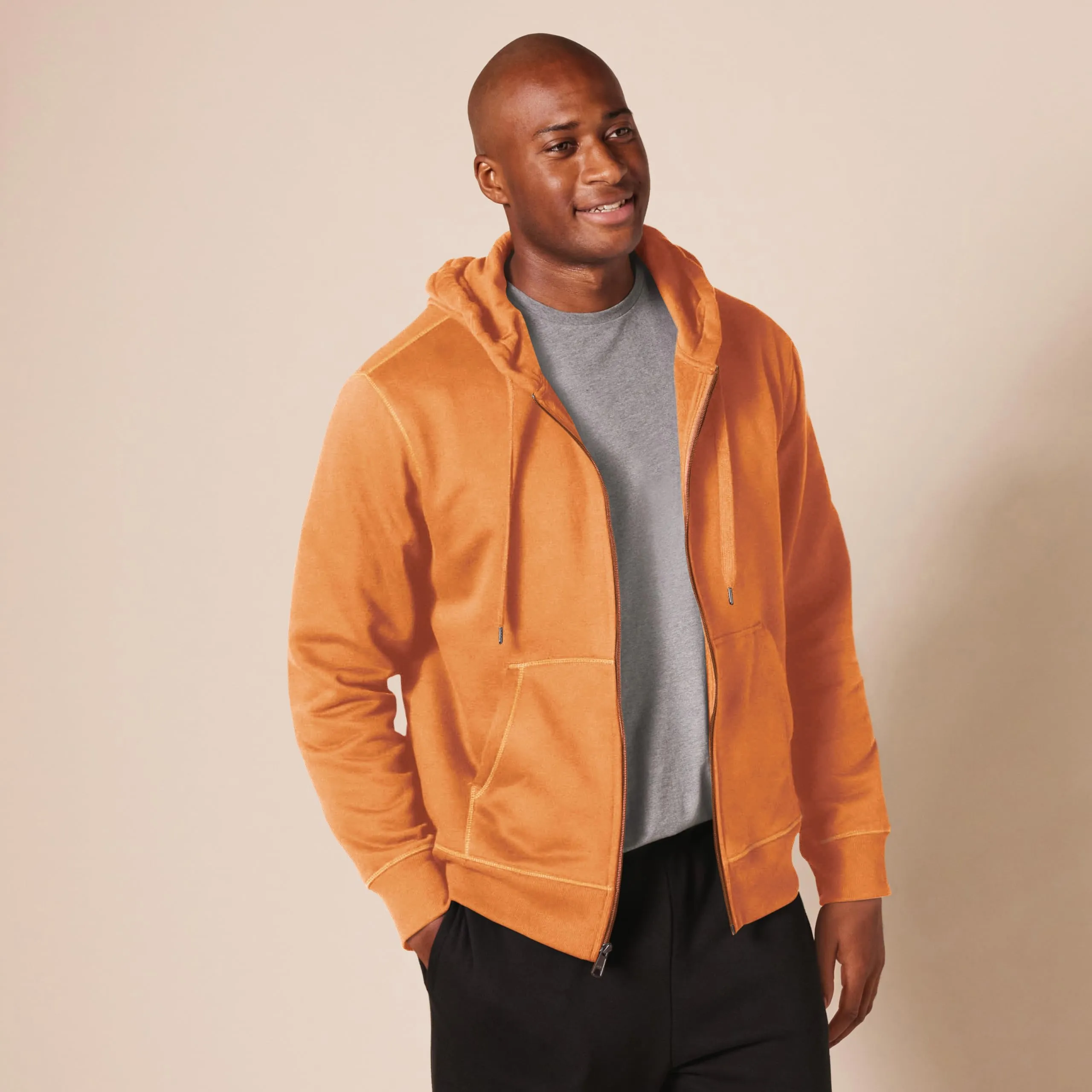 Amazon Essentials Felpa con Cappuccio in Pile con Zip Intera Uomo, Noce Moscata, S - immagine 6