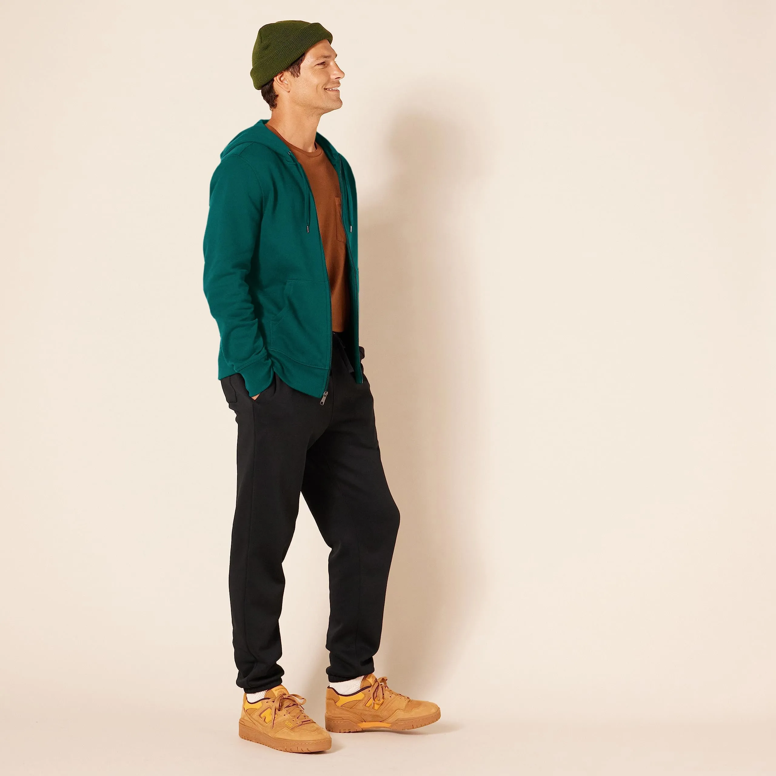 Amazon Essentials Felpa con Cappuccio in Pile con Zip Intera Uomo, Verde Bosco, XS - immagine 5