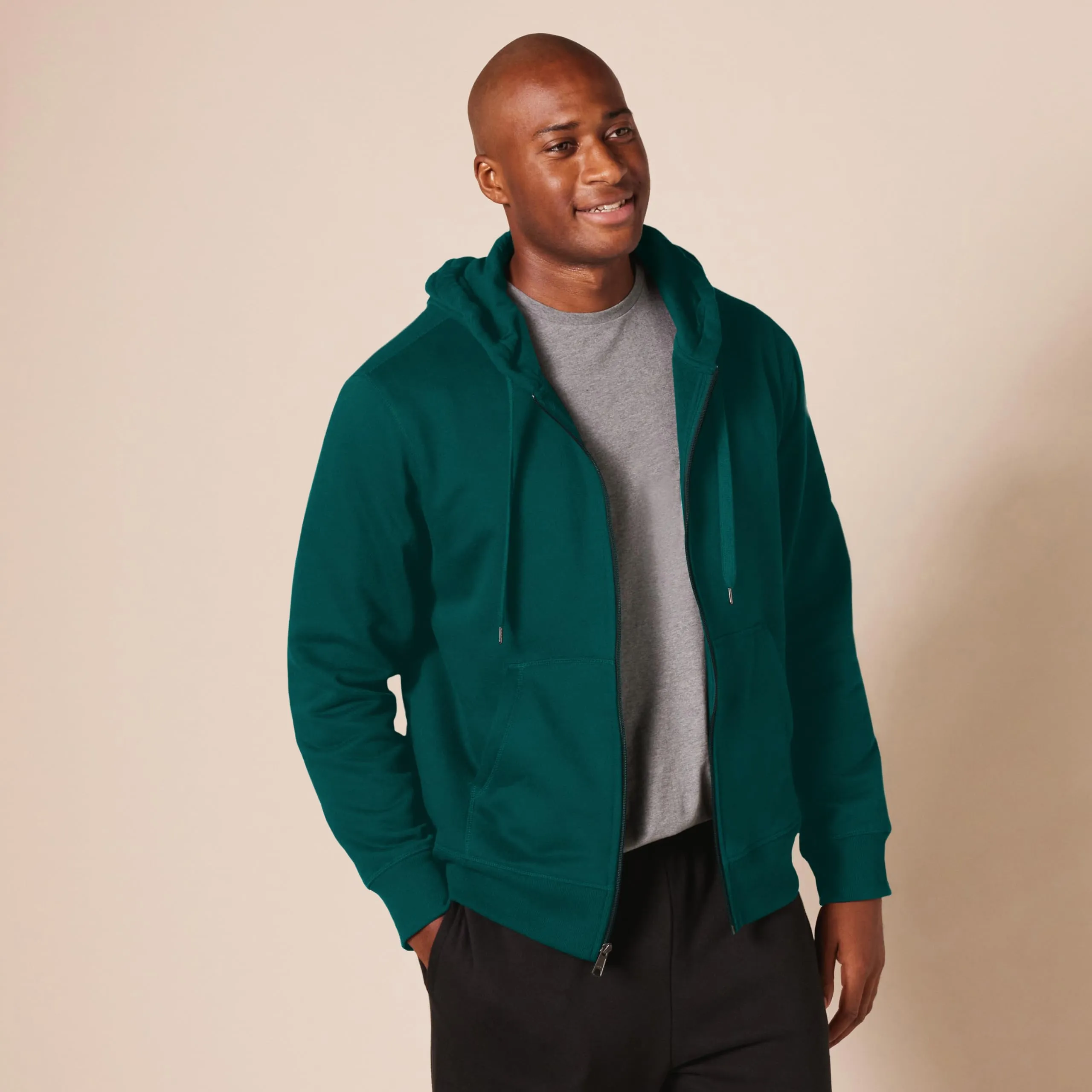 Amazon Essentials Felpa con Cappuccio in Pile con Zip Intera Uomo, Verde Bosco, XS - immagine 6