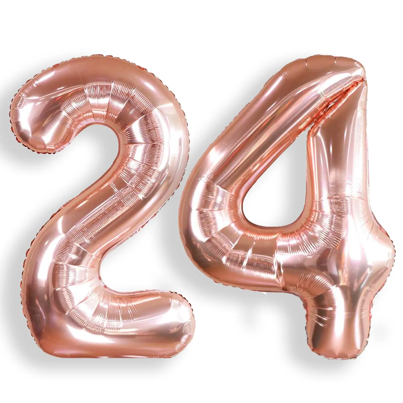 AULE Palloncino Numero 24 Rosa Gold, 101 cm, Mylar Foil - immagine 1