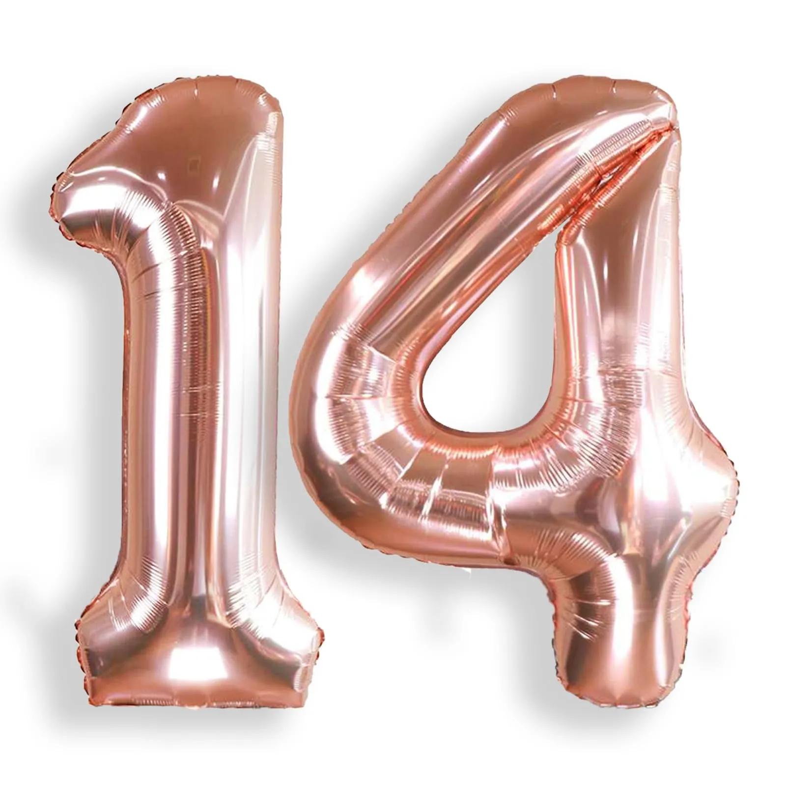 AULE Palloncino Numero 14 Rosa Gold, 101 cm, Mylar Foil - immagine 1