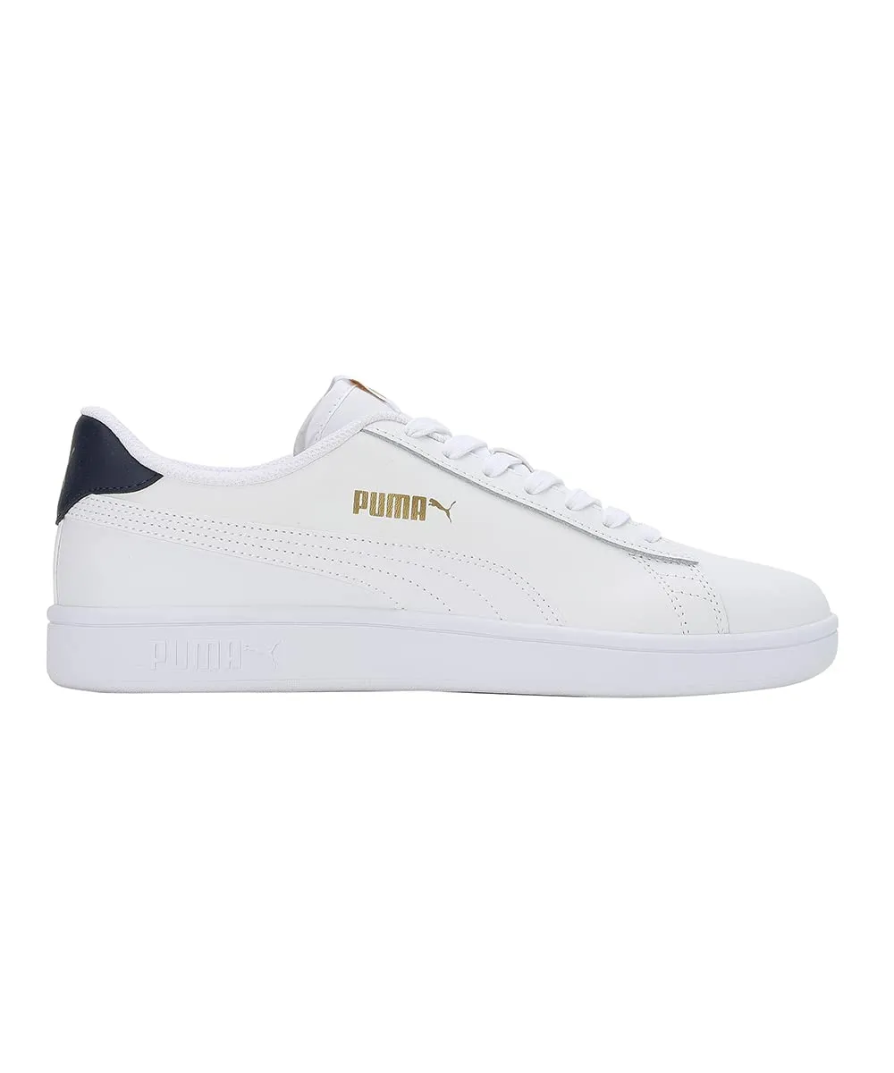 PUMA Smash V2 L Sneakers Unisex - Puma White Peacoat Puma Team Gold, 44 EU - immagine 3
