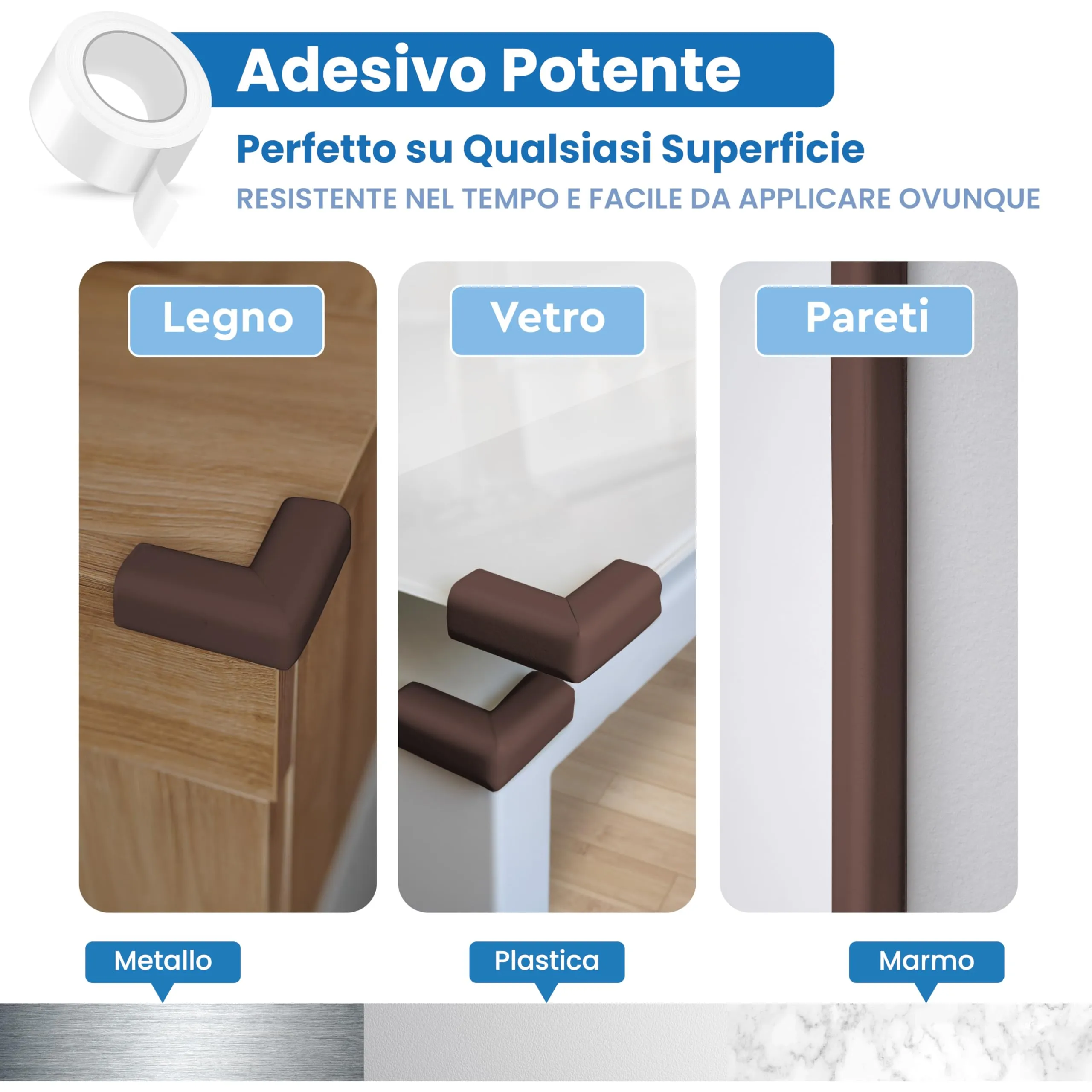 Happy Chlea Kit Sicurezza Casa per Bambini - 2 m Parabordi, 4 Angolari in Gomma con Schiuma Attiva e 2 Blocca Cassetti - immagine 5