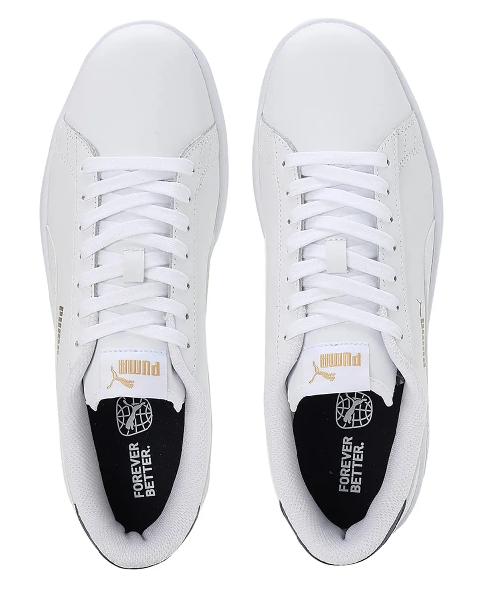 PUMA Smash V2 L Sneakers Unisex, Puma White Peacoat Puma Team Gold, 40.5 EU - immagine 7