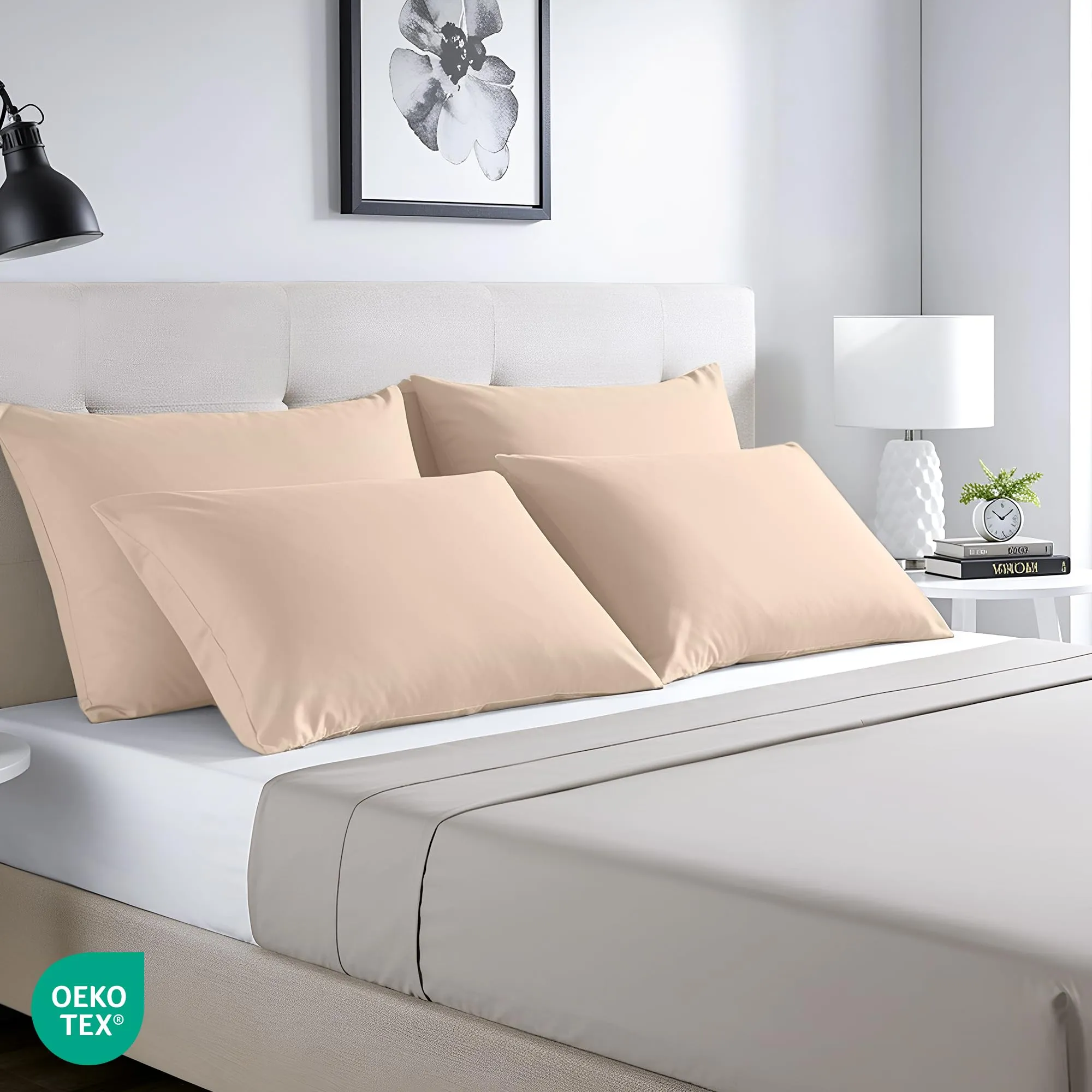 Utopia Bedding Set di 4 Copricuscino, 50 x 75 cm, Beige - immagine 4