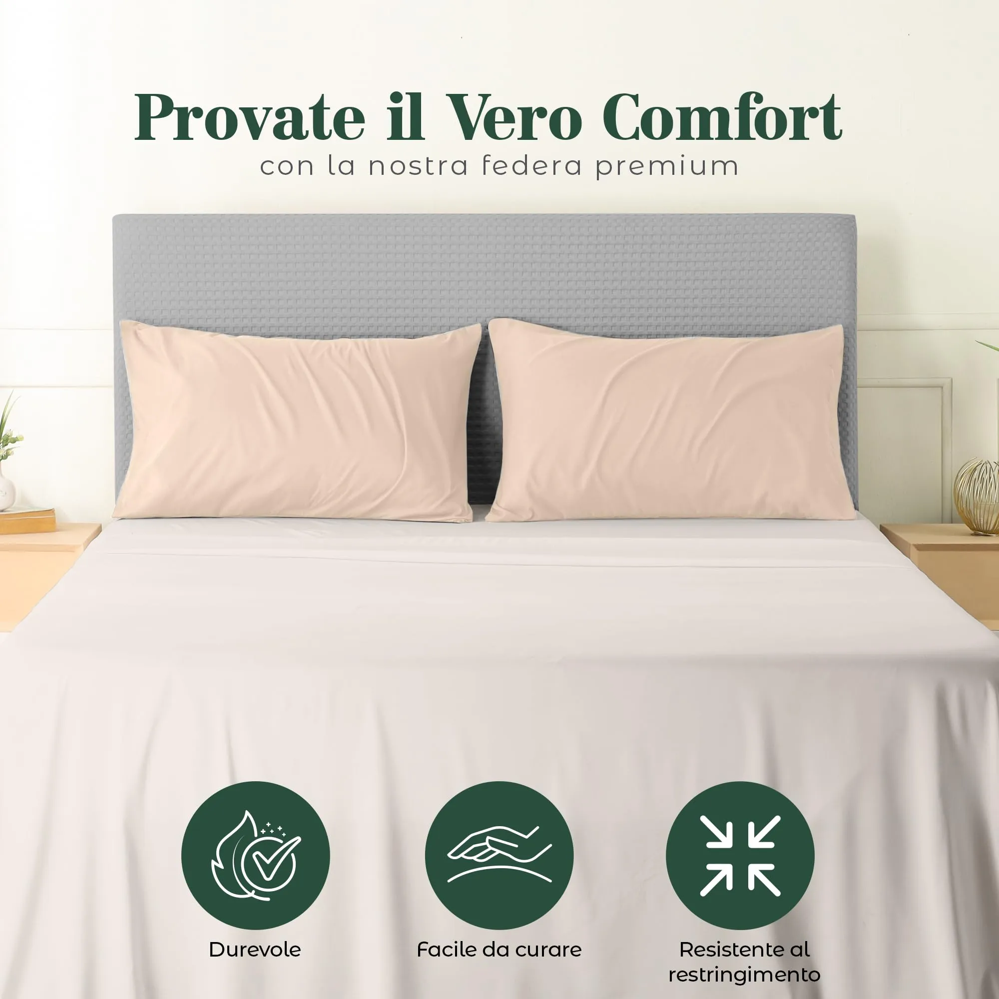 Utopia Bedding Set di 4 Copricuscino, 50 x 75 cm, Beige - immagine 5