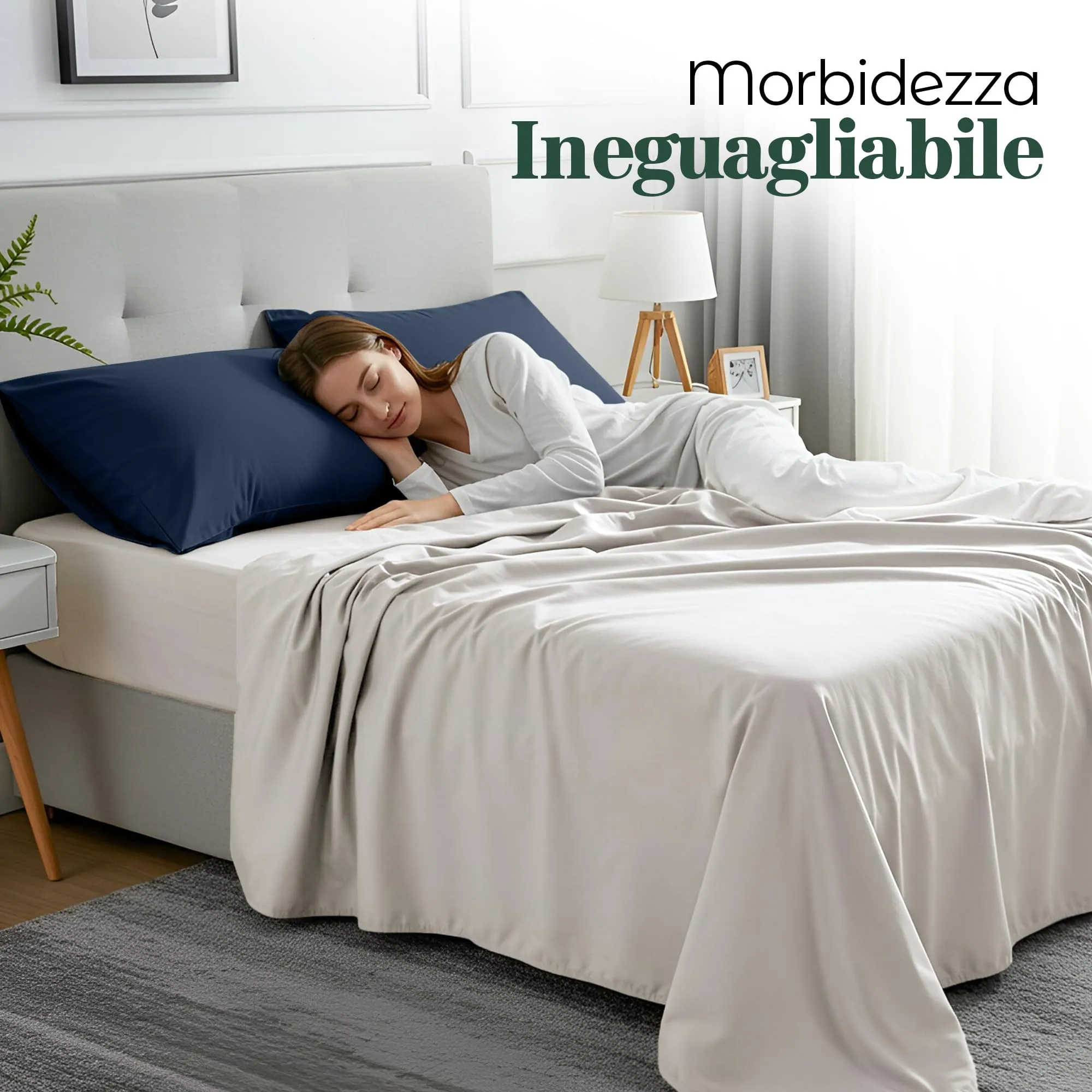 Utopia Bedding Set di 4 Copricuscino, 50 x 75 cm, Blu Navy - immagine 6