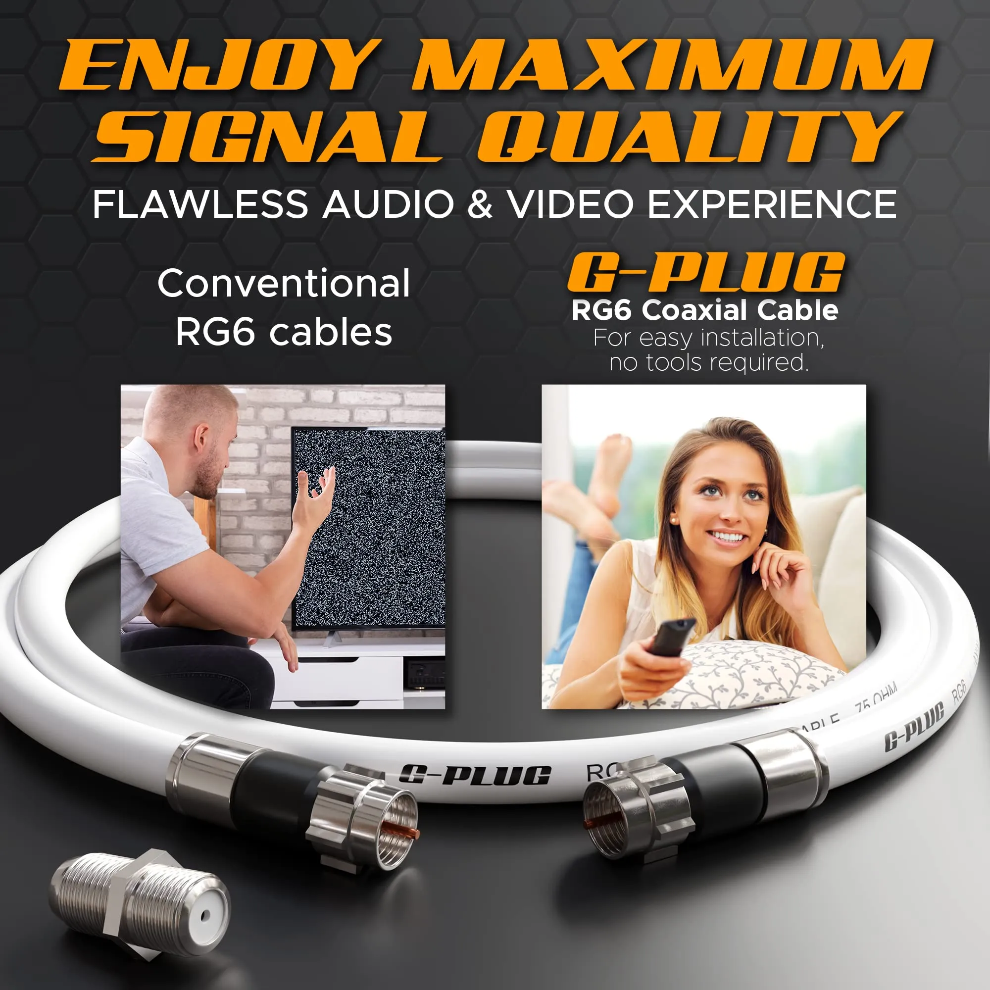 G-PLUG Cavo Coassiale RG6 2m con Connettori F - immagine 6