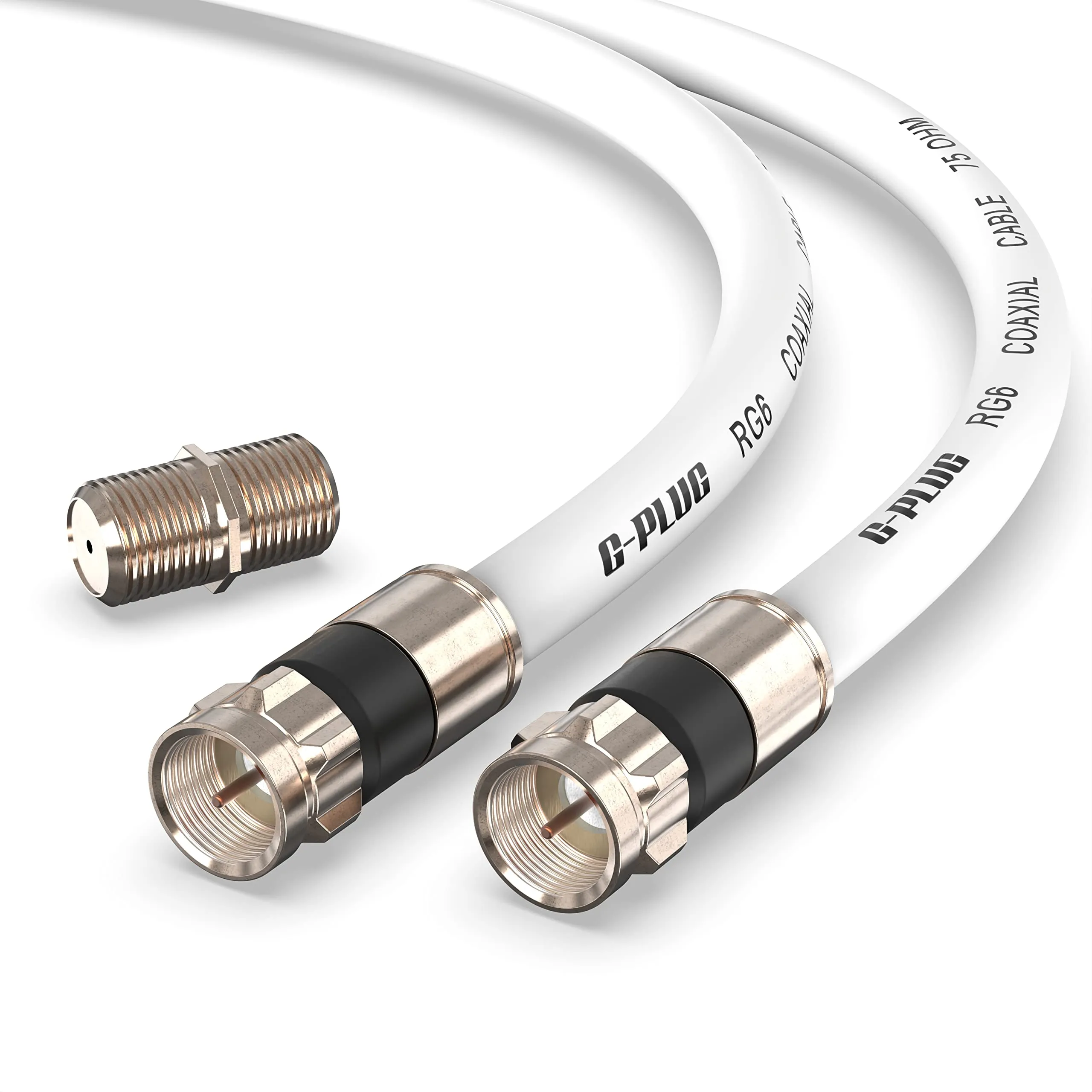 G-PLUG Cavo Coassiale RG6 1m per Antenna TV e Satellitare con Connettori F - immagine 1