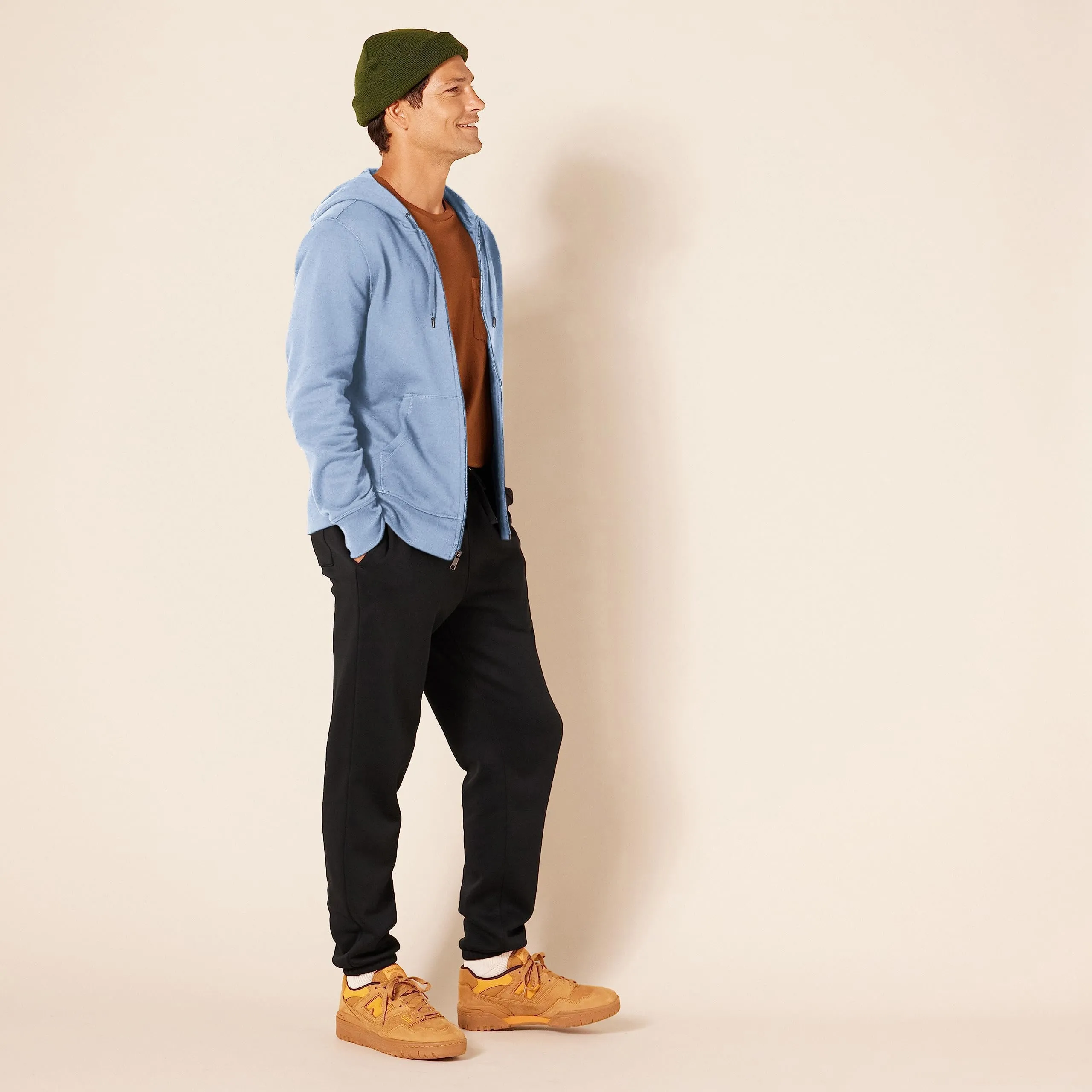 Amazon Essentials Felpa con Cappuccio in Pile con Zip Intera Uomo, Blu Ardesia, M - immagine 5