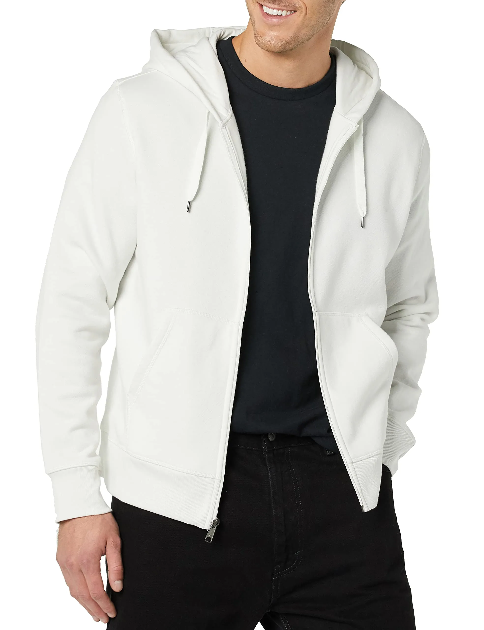 Amazon Essentials Felpa con Cappuccio in Pile con Zip Intera Uomo, Bianco, XXL - immagine 4