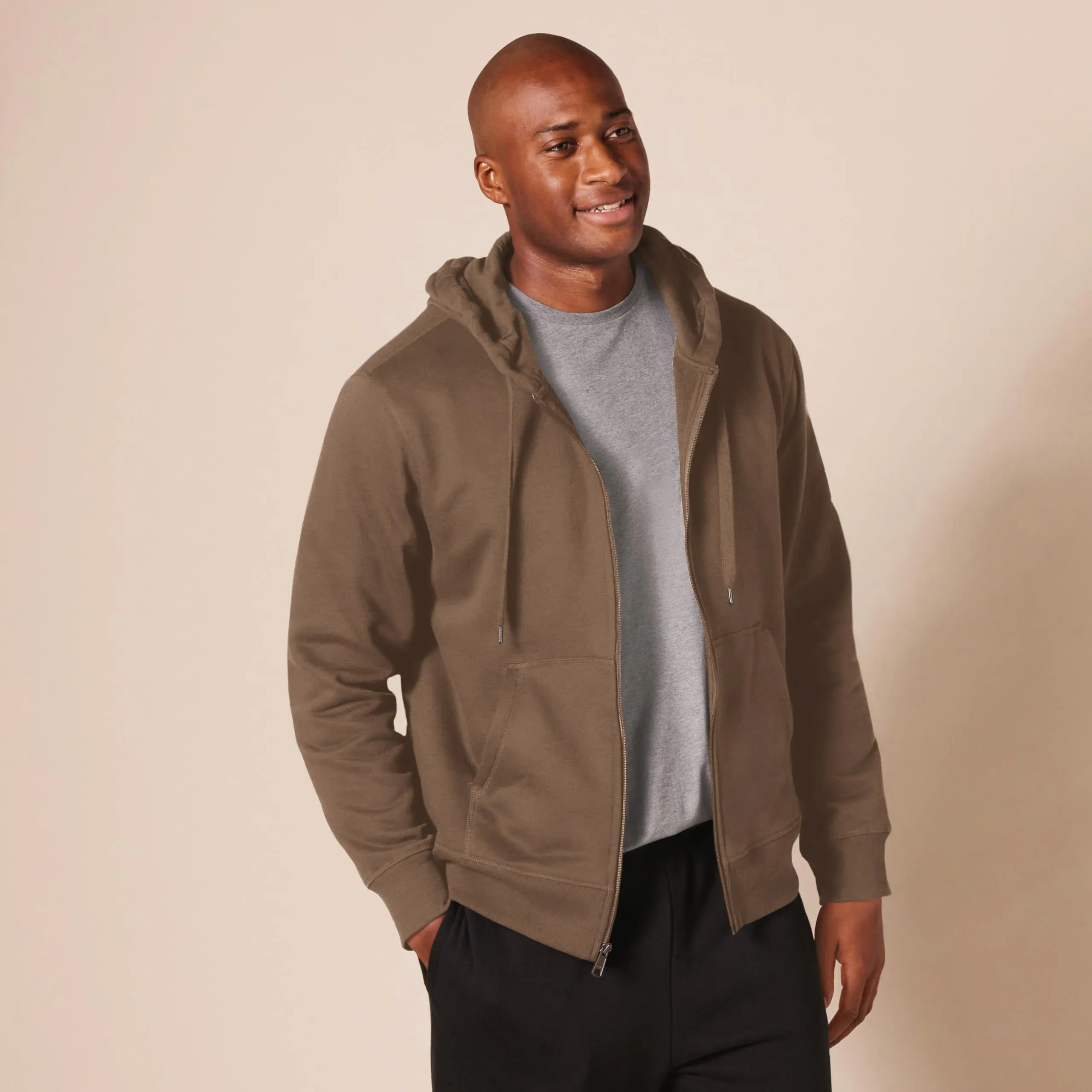 Amazon Essentials Felpa con Cappuccio in Pile con Zip Intera Uomo, Marrone Medio, M - immagine 6