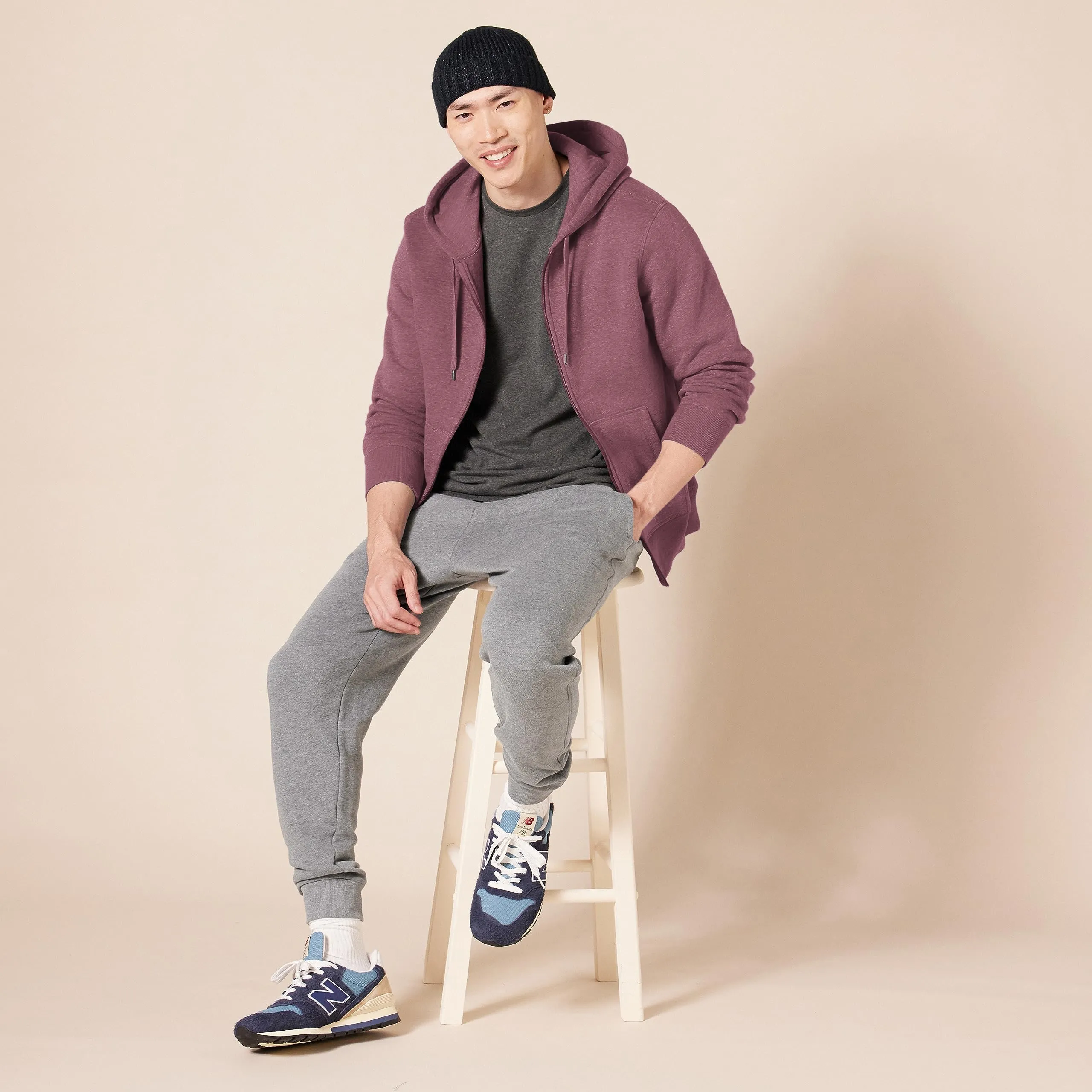 Amazon Essentials Felpa con Cappuccio in Pile con Zip Intera Uomo, Porpora, S - immagine 5