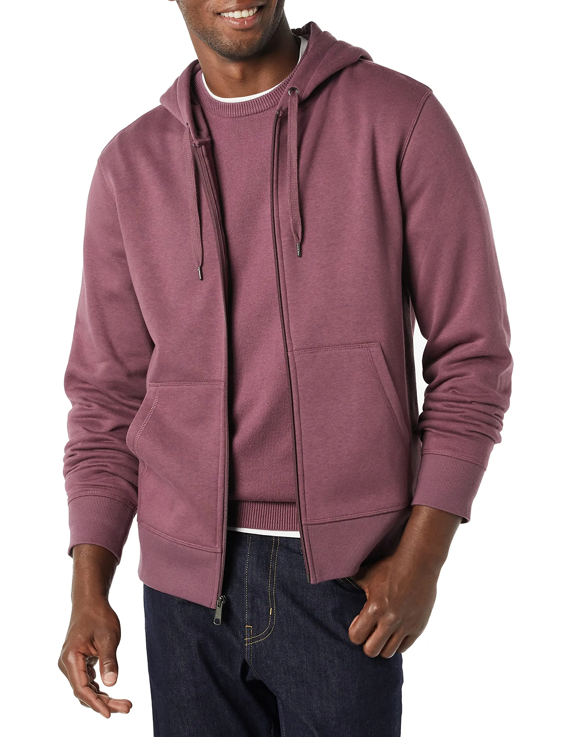 Amazon Essentials Felpa con Cappuccio in Pile con Zip Intera Uomo, Porpora, M - immagine 1