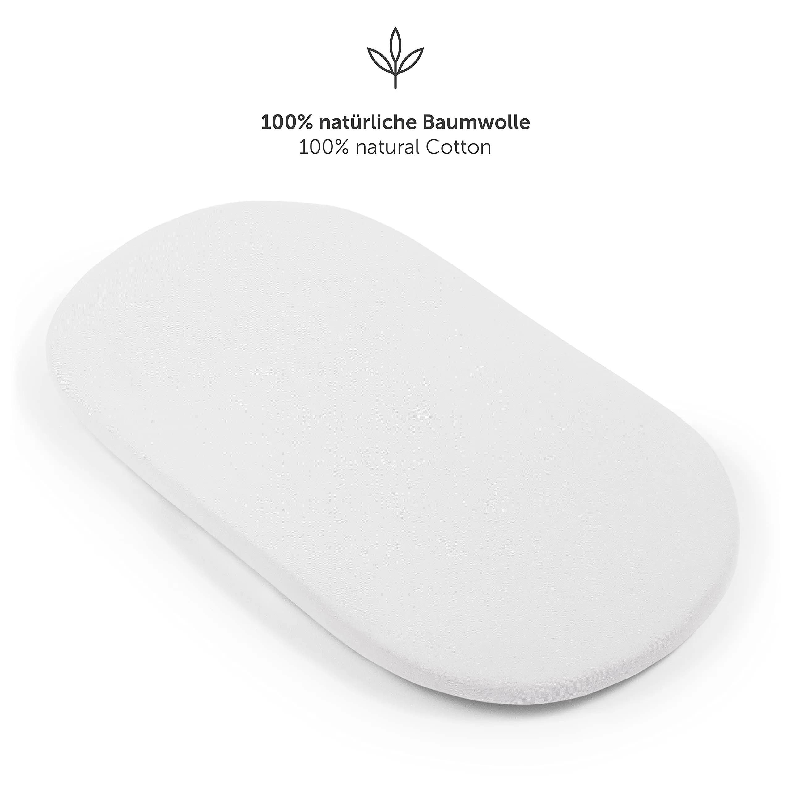 Laleni Lenzuola e Coprimaterasso per Culla e Lettino, 100% Cotone 135gsm, Bianco, 28x73cm - 30x76cm - immagine 4