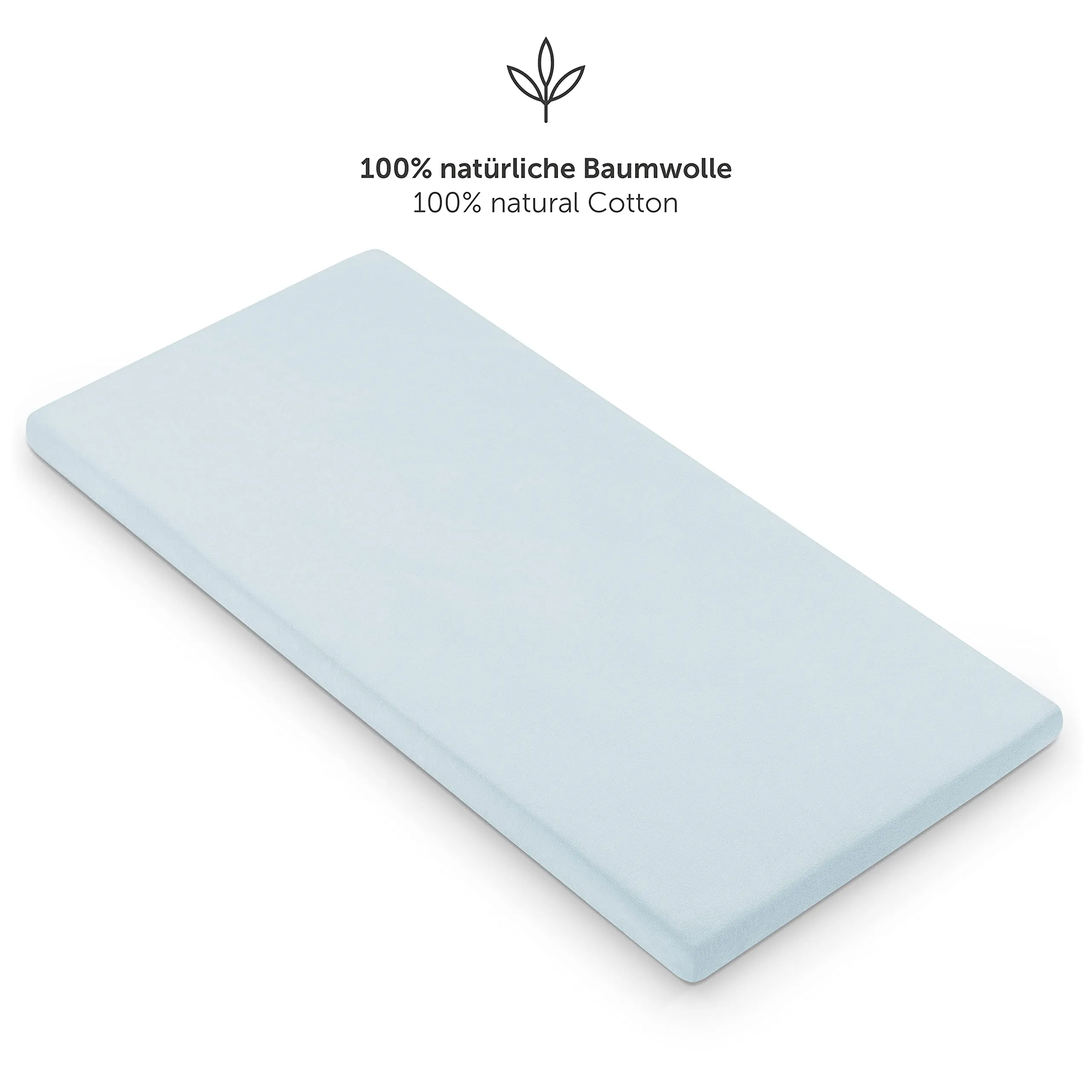 Laleni Lenzuola Coprimaterasso per Culla e Lettino, 100% Cotone 135gsm, 40x90cm, Azzurro - immagine 3