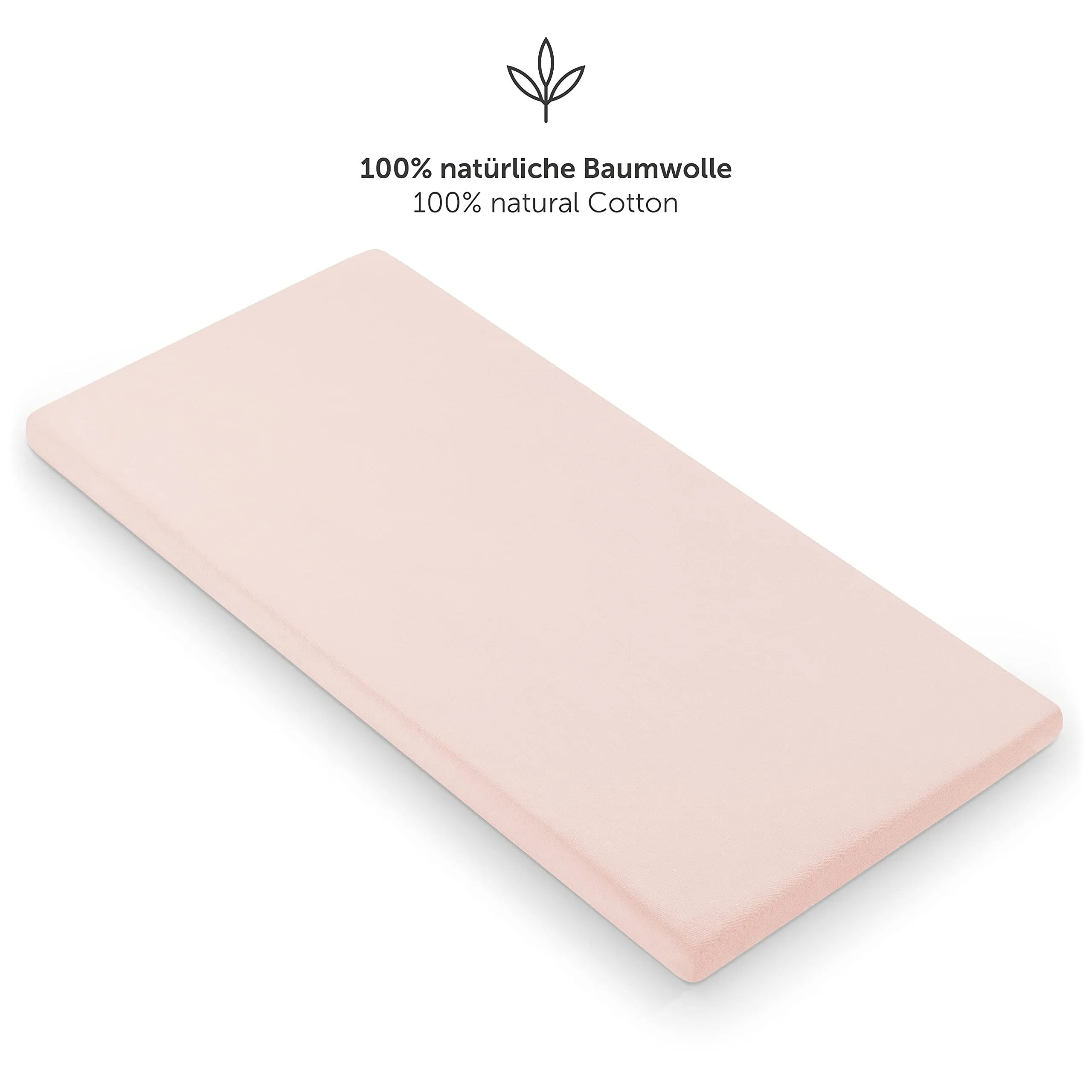 Laleni Lenzuola e Coprimaterasso per Culla e Lettino, 100% Cotone 135gsm, Rosa, 40x90cm - immagine 3