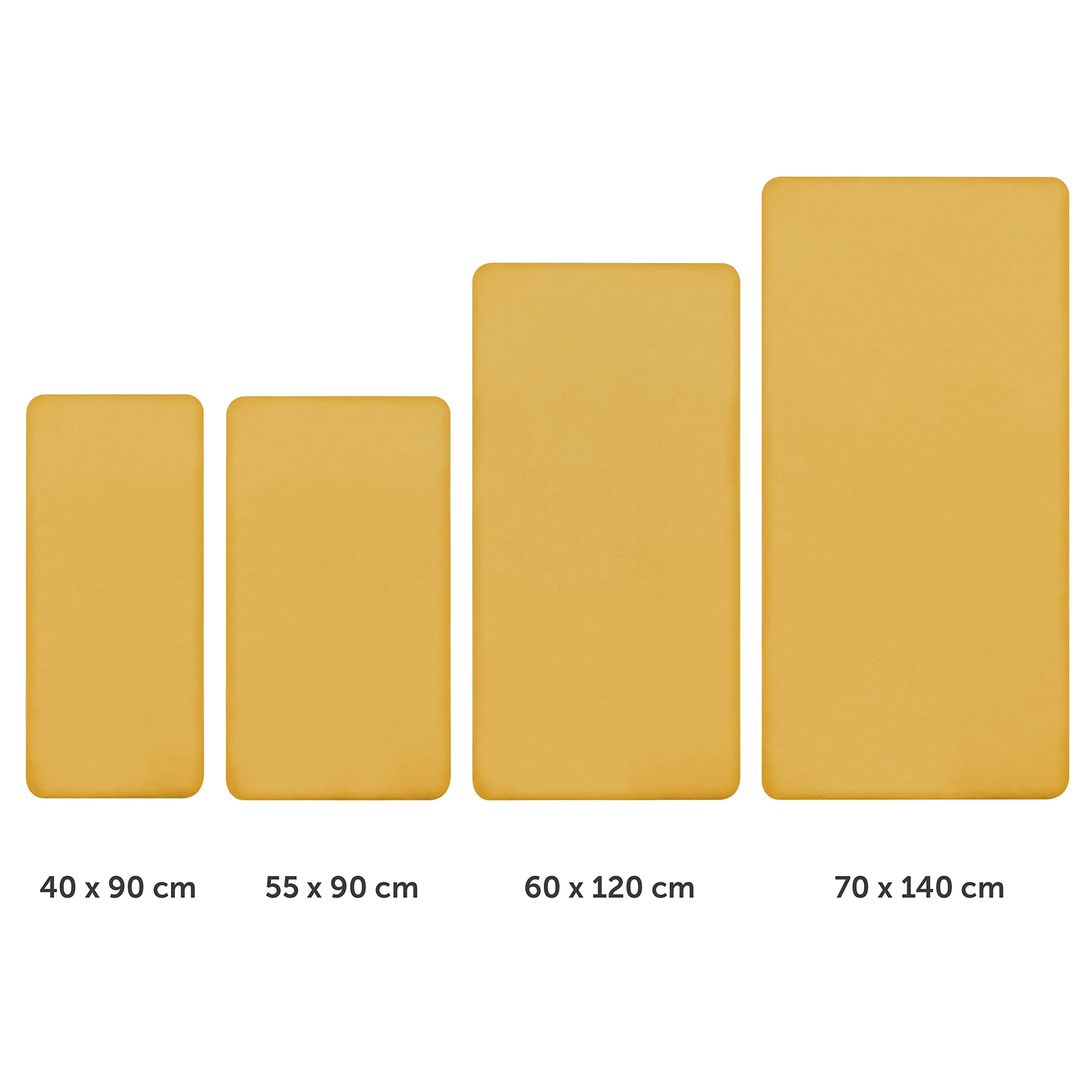 Laleni Lenzuola con Angoli per Culla e Lettino in Cotone 135gsm, 40x90cm, Senape - immagine 2