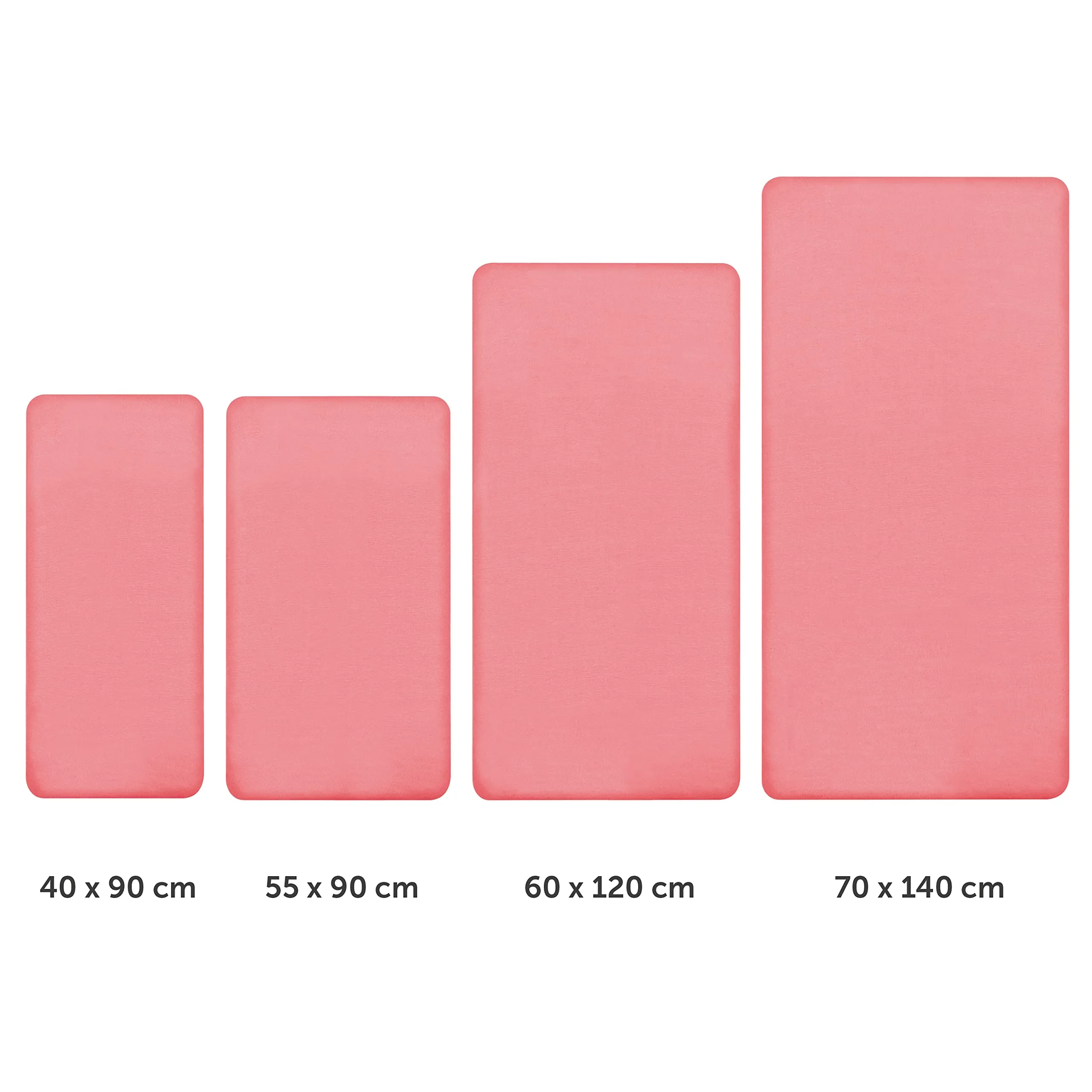 Laleni Lenzuola e Coprimaterasso per Culla e Lettino, 100% Cotone 135gsm, Corallo, 40x90cm - immagine 2