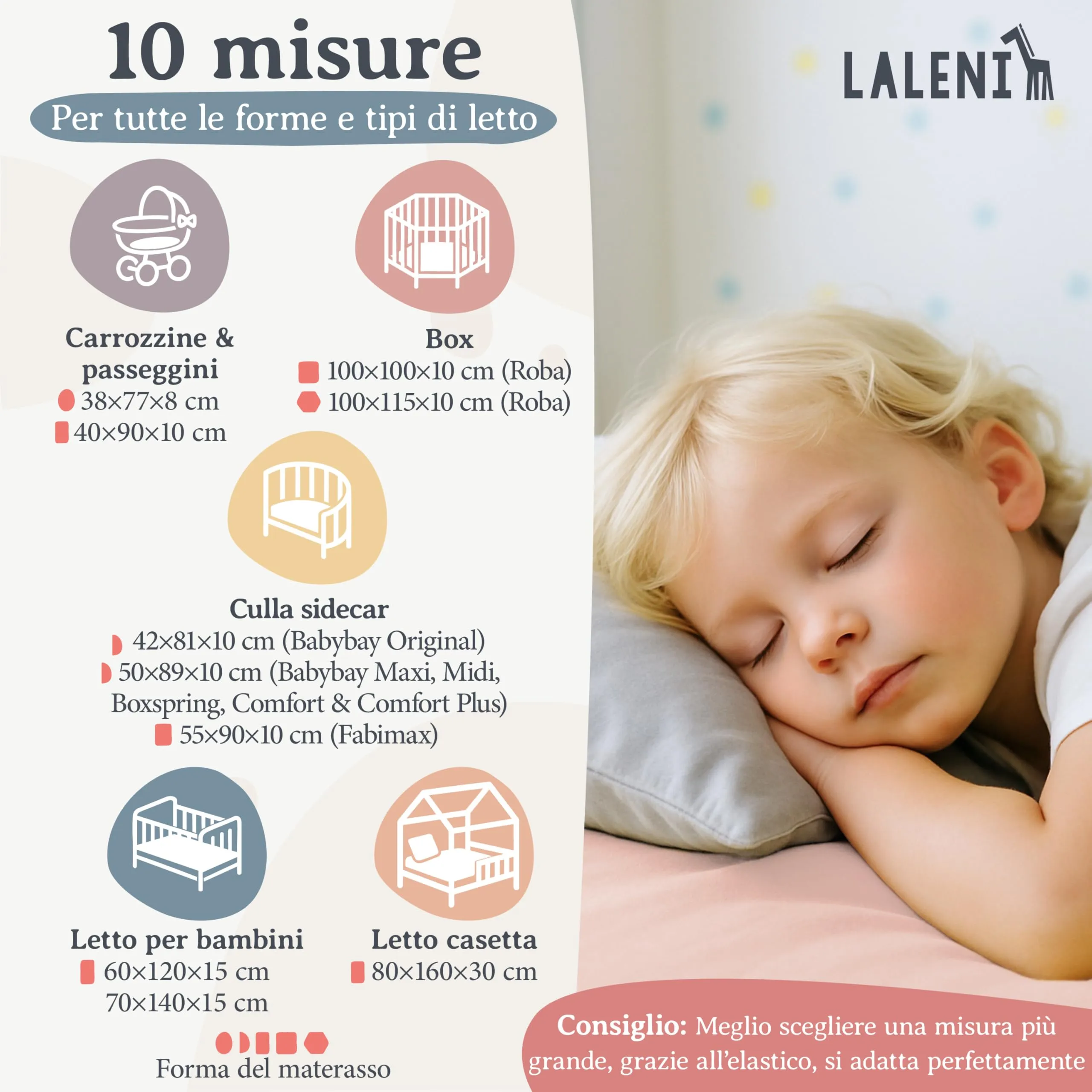 Laleni Lenzuola Coprimaterasso per Lettino e Culla, 100% Cotone, 60x120cm, Rosa - immagine 2