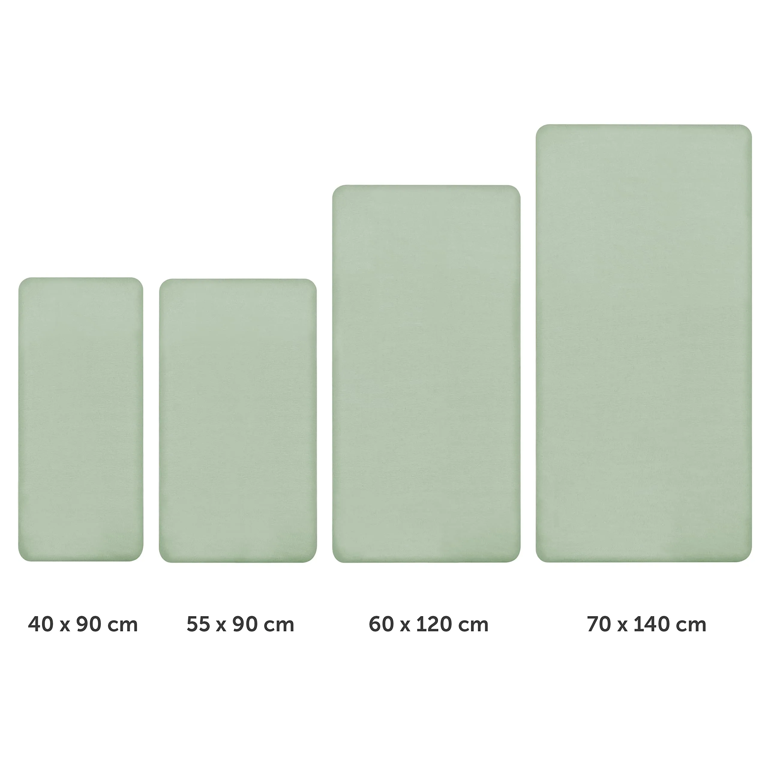 Laleni Lenzuola Coprimaterasso per Culla e Lettino 100% Cotone 135gsm, Verde, 40x90cm - immagine 2