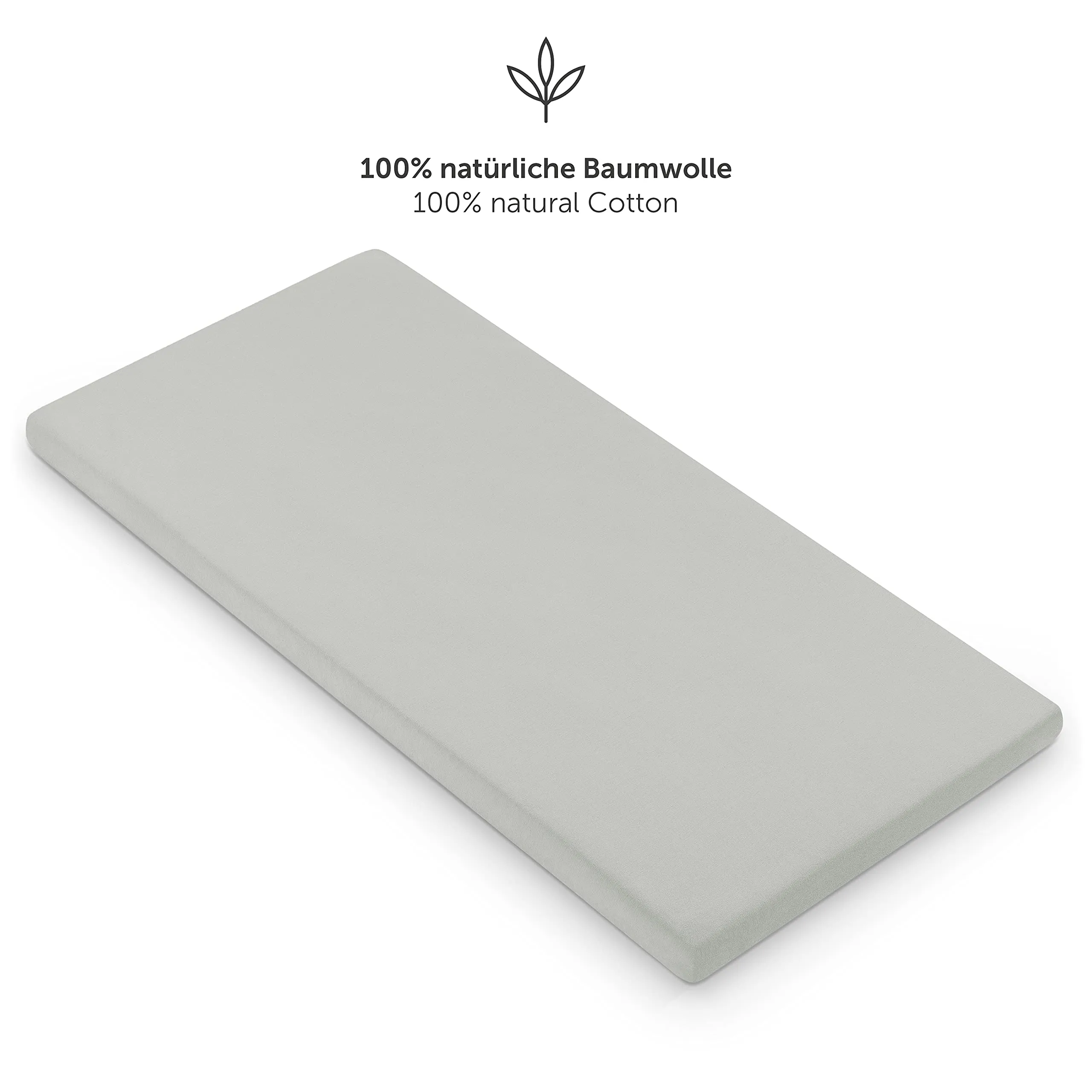 Laleni Lenzuola Culla e Lettino in Cotone 135gsm, Grigio, 40x90cm - immagine 3