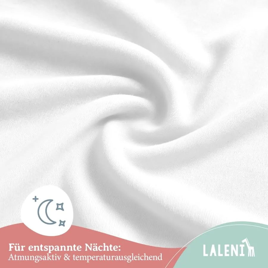 Laleni Lenzuola Coprimaterasso per Culla e Lettino, 100% Cotone 135gsm, Bianco, 28x73cm - 30x76cm - immagine 5