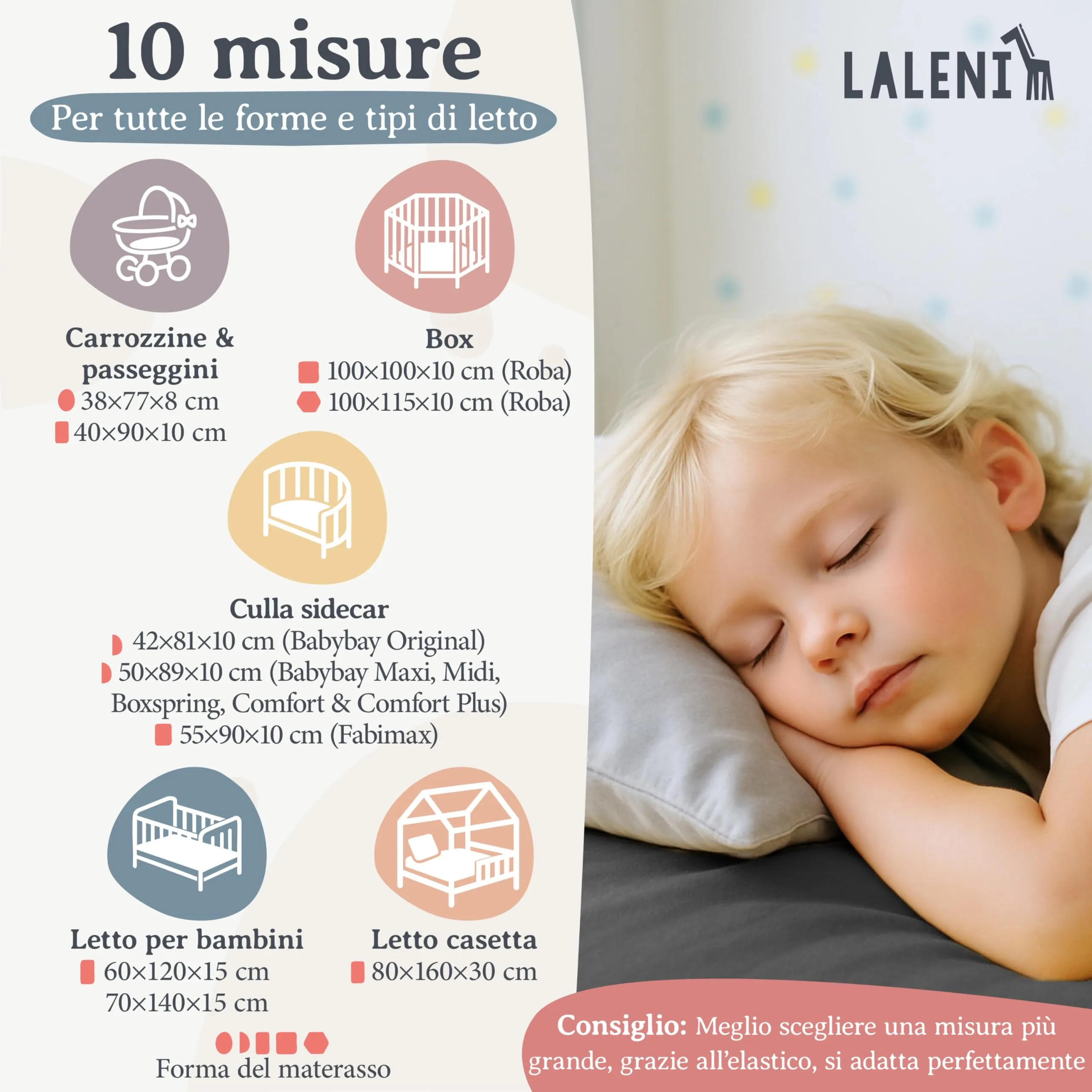 Laleni Lenzuola Coprimaterasso per Lettino e Culla, 100% Cotone, 60x120cm, Antracite - immagine 2