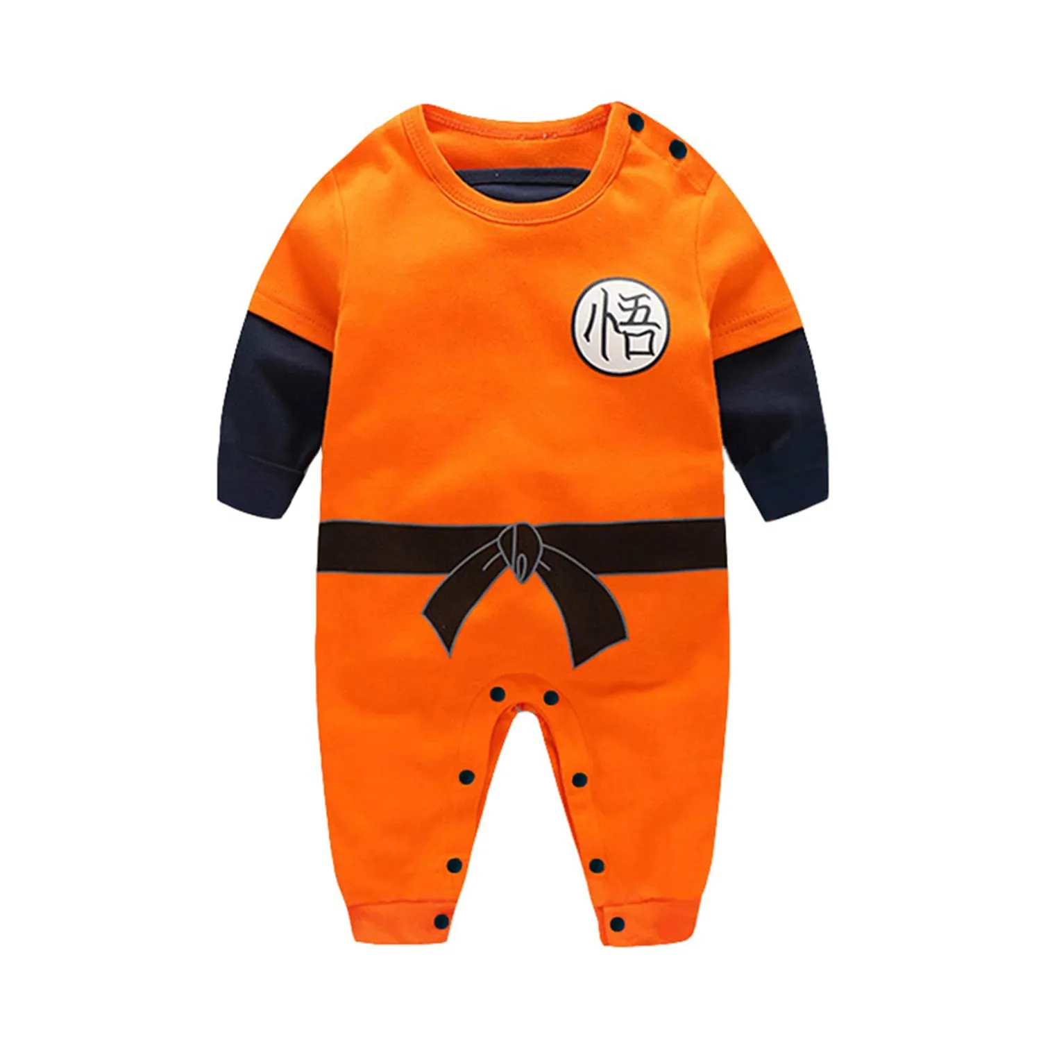 Sxkayxr Tutina Neonato Ispirata a Goku in Cotone Arancione - immagine 1