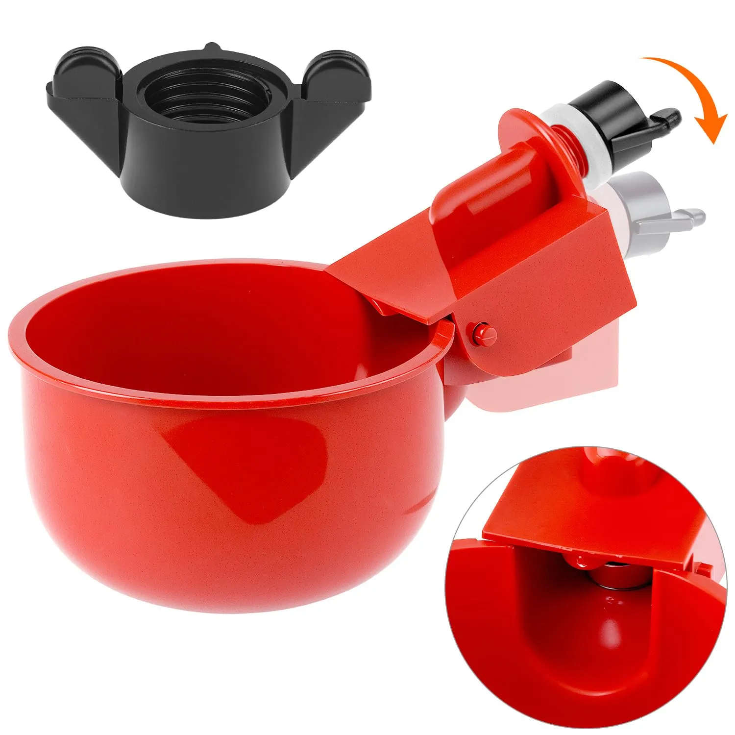 QWORK Beverini Automatici per Pollame, 16 Pezzi con Trapano Speciale, Plastica e Acciaio Inox - immagine 3