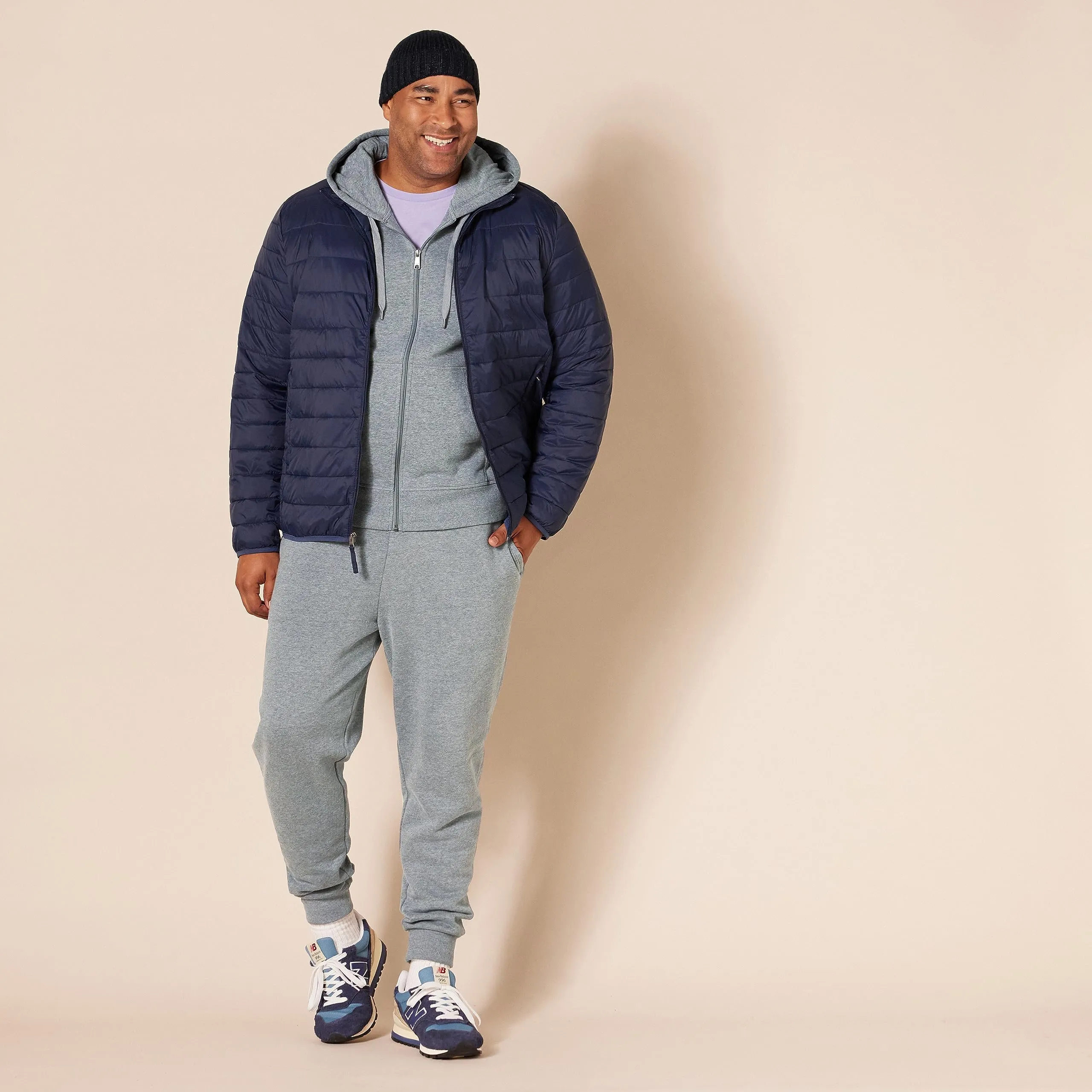 Amazon Essentials Felpa con Cappuccio in Pile con Zip Intera Uomo, Grigio Chiaro Puntinato, 4XL Plus - immagine 7