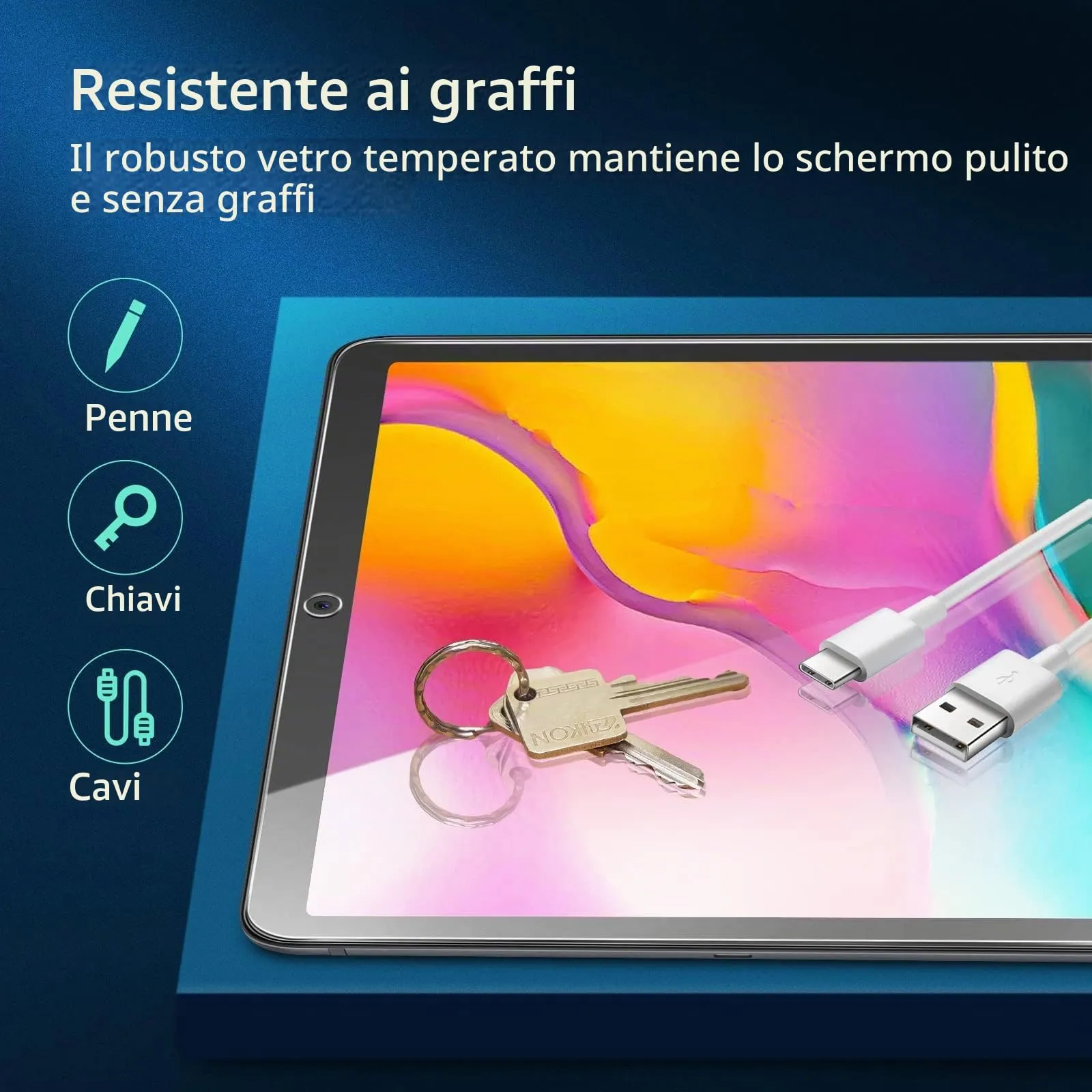 NEW'C Pellicola in Vetro Temperato per Samsung Galaxy Tab A 2019 SM-T510/T515 10.1 pollici - immagine 5