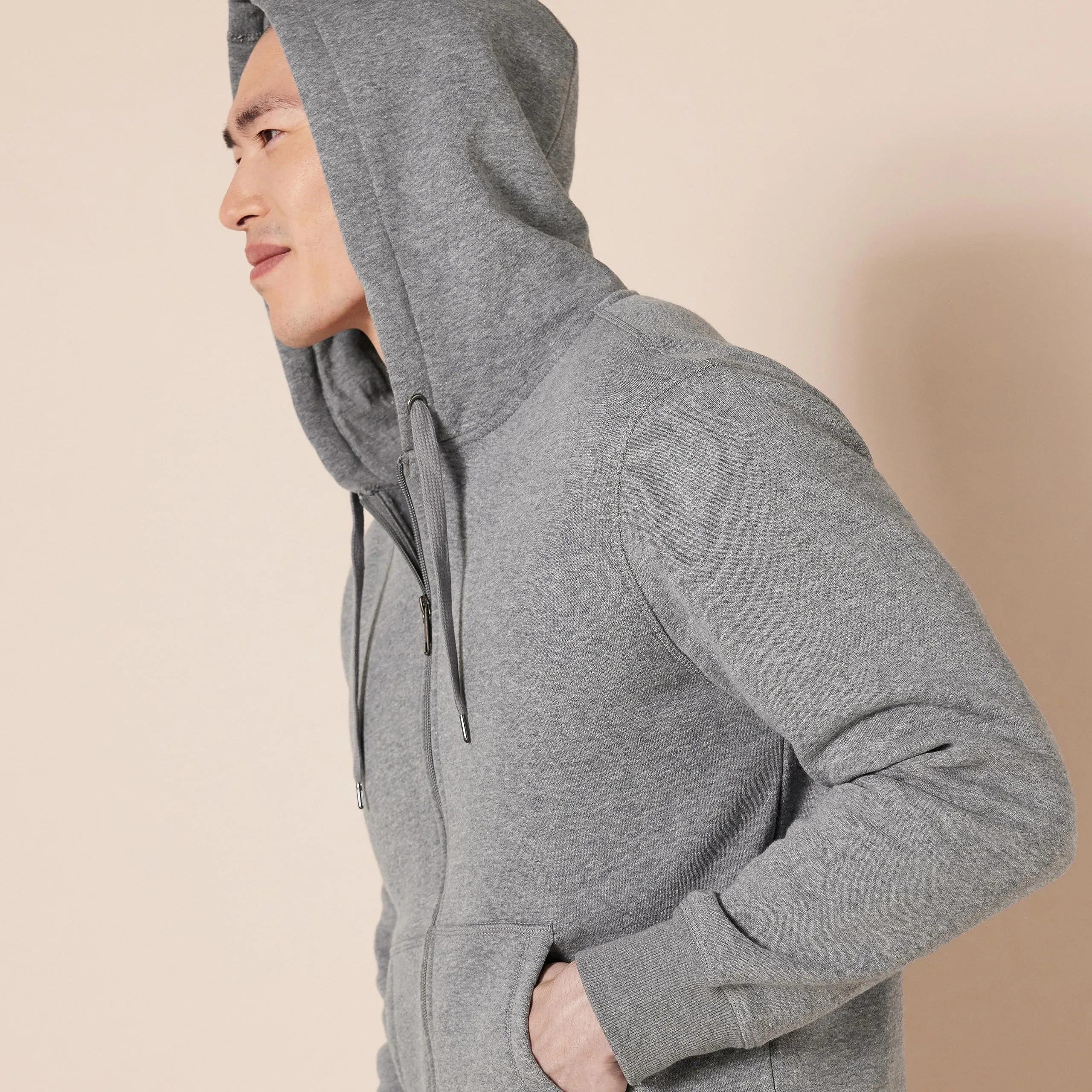 Amazon Essentials Felpa con Cappuccio in Pile con Zip Intera Uomo, Grigio Chiaro Puntinato, 4XL Plus Tall - immagine 3