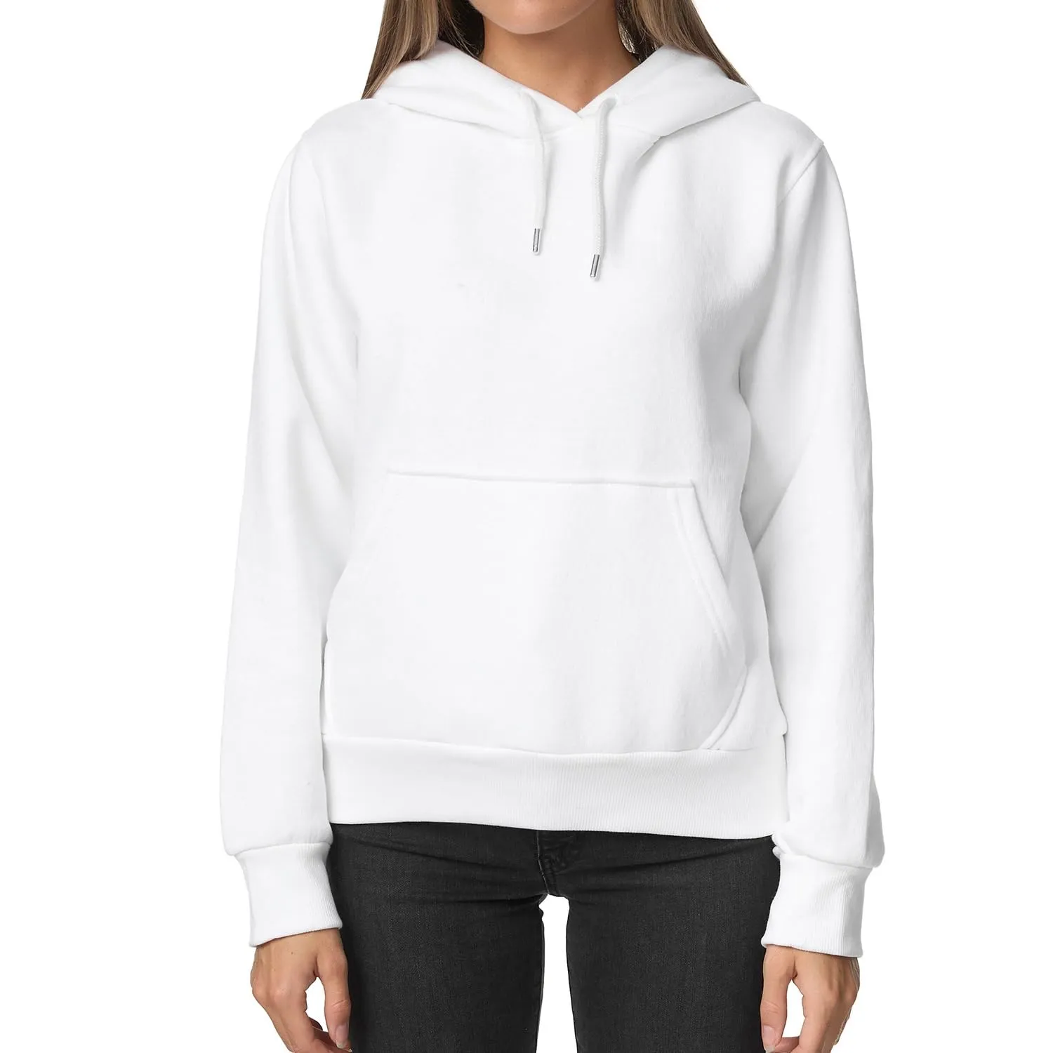 Smith & Solo Hoodie Donna Felpa con Cappuccio Cotone, XXL, Bianco - immagine 1
