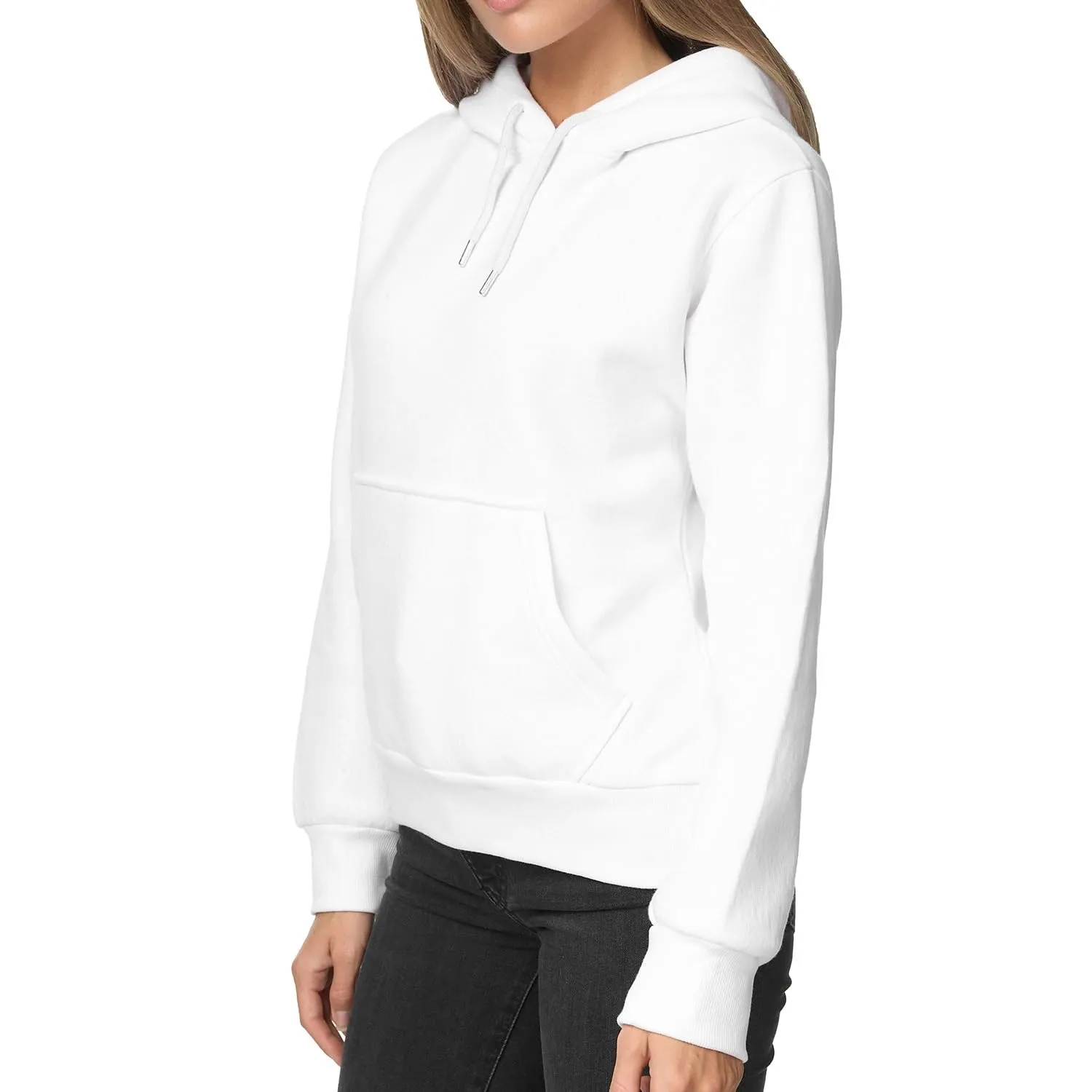 Smith & Solo Hoodie Donna Felpa con Cappuccio Cotone, XXL, Bianco - immagine 3