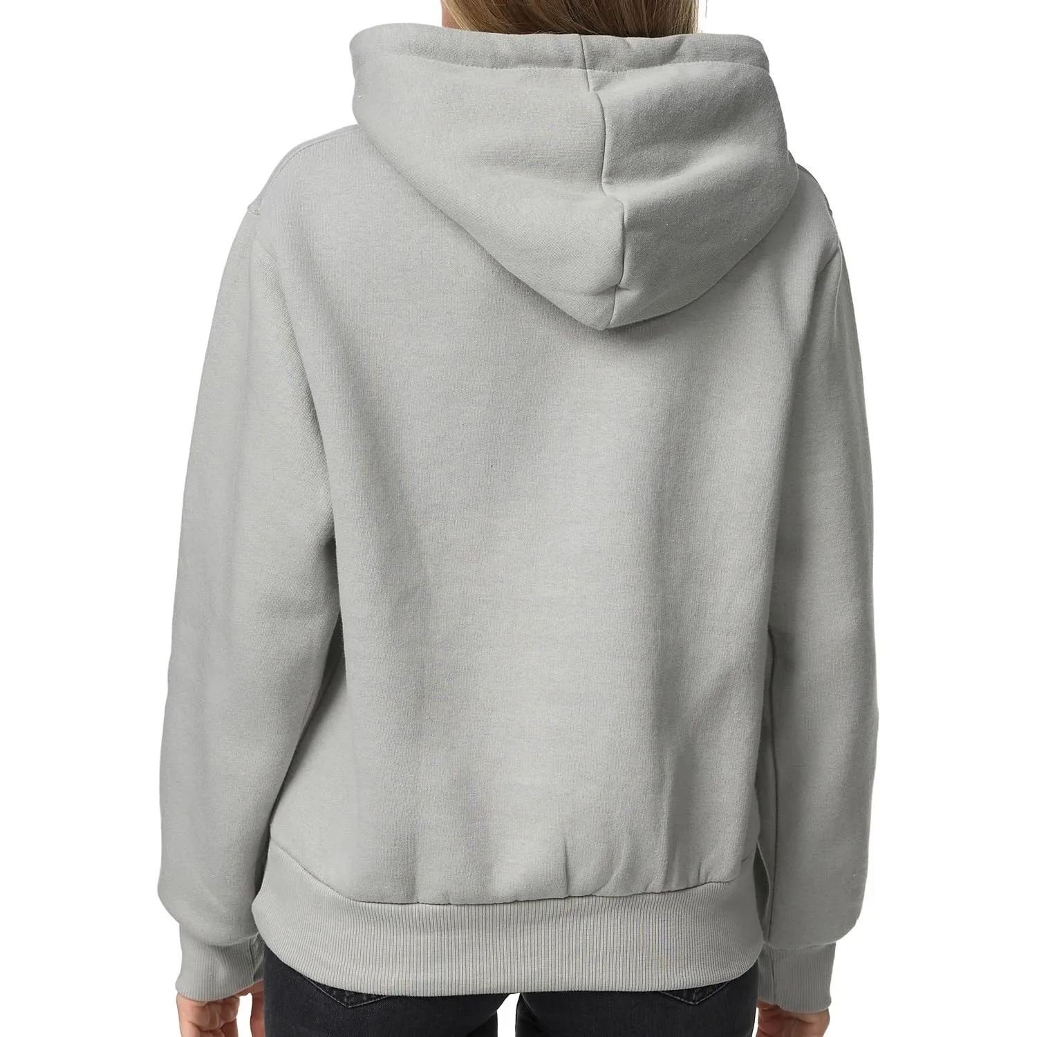 Smith & Solo Hoodie Donna Felpa con Cappuccio Cotone - Grigio - L - immagine 4